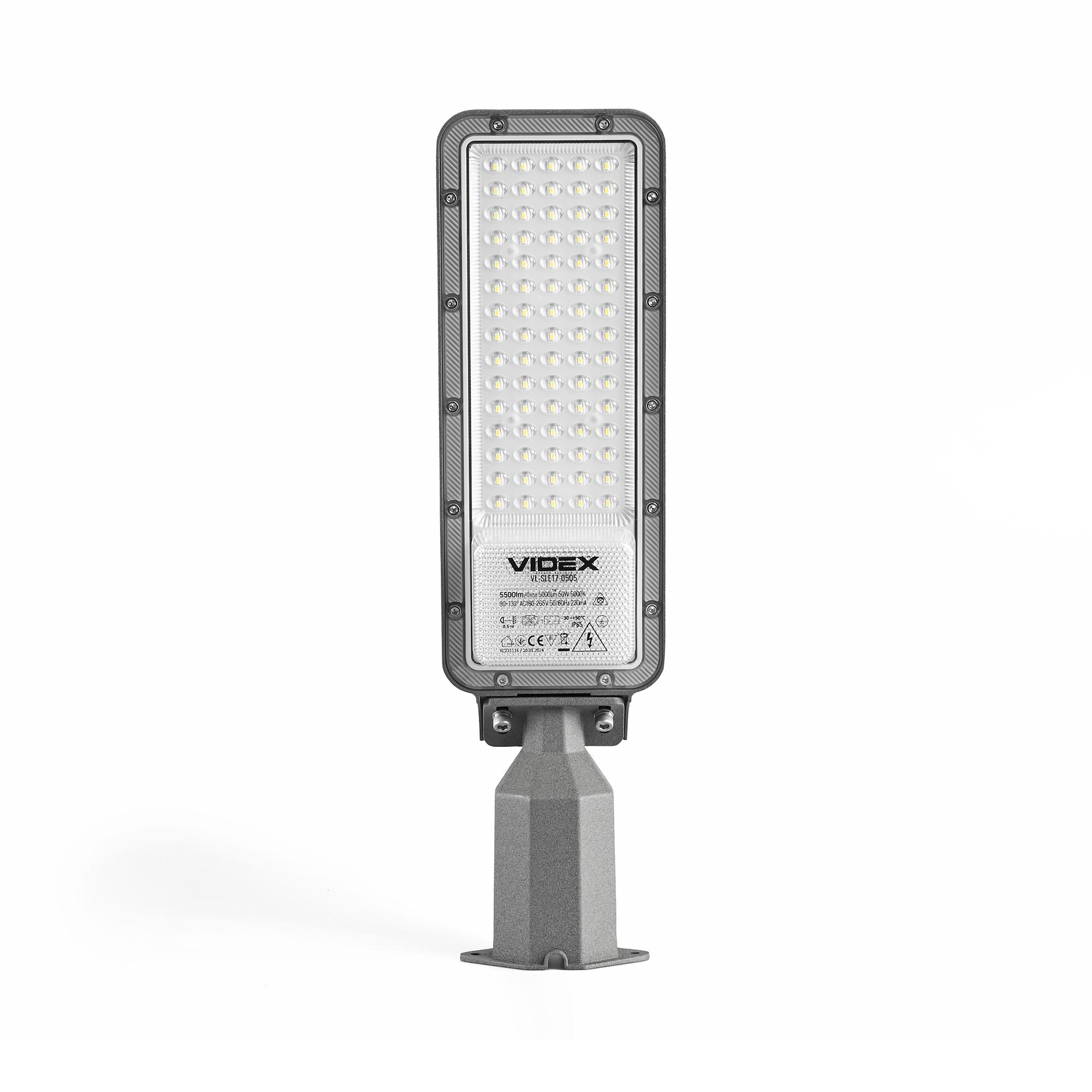 LED ліхтар вуличний VIDEX IP65 SLE17 50W 5500Lm 5000K 220V — фото 3 з 8