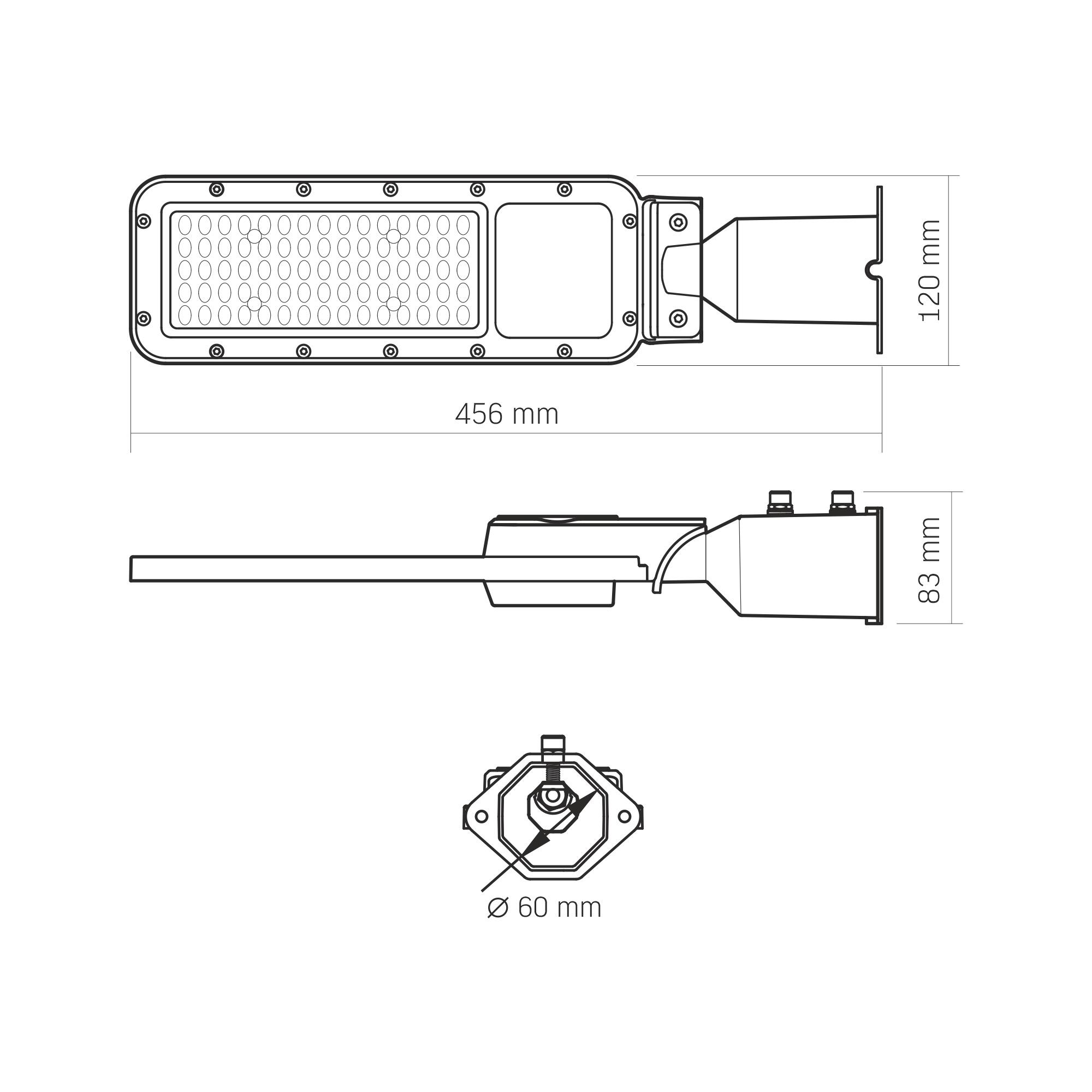 LED ліхтар вуличний VIDEX IP65 SLE17 50W 5500Lm 5000K 220V — фото 8 з 8