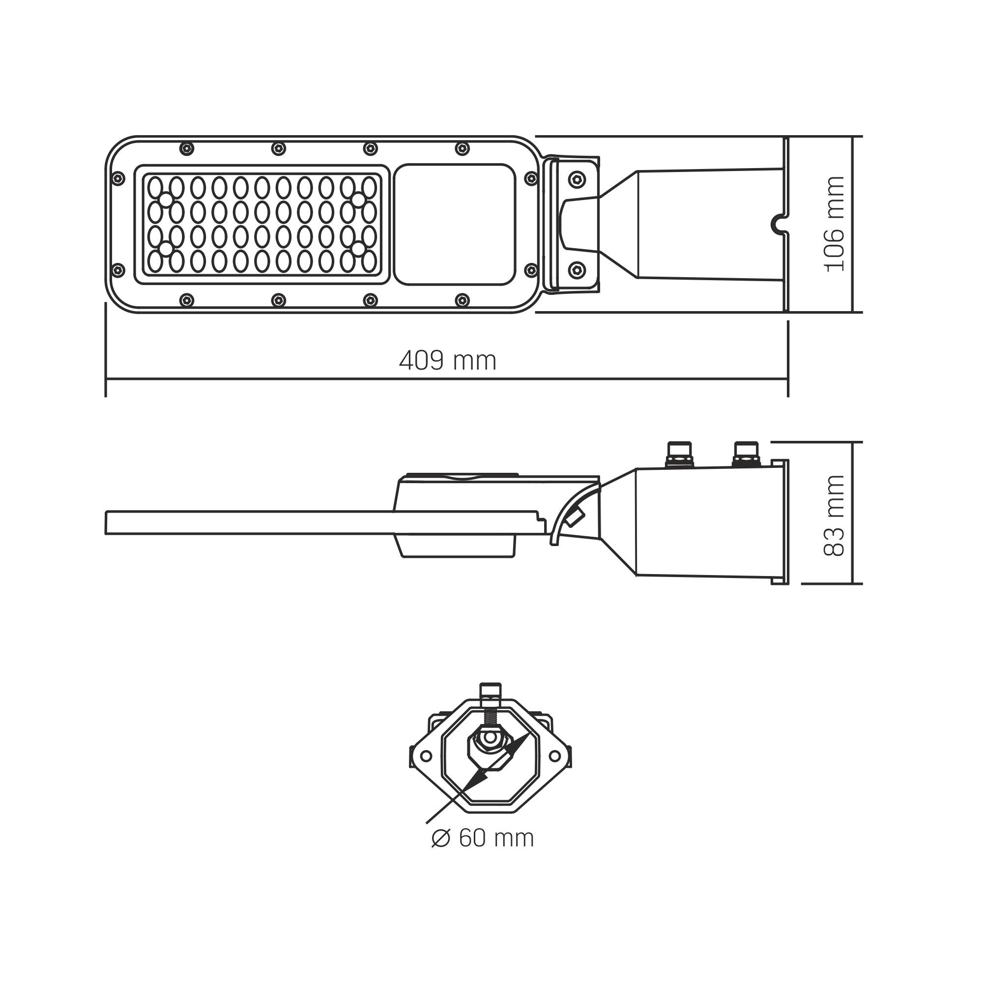 LED ліхтар вуличний VIDEX IP65 SLE17 30W 3300Lm 5000K 220V — фото 8 з 8
