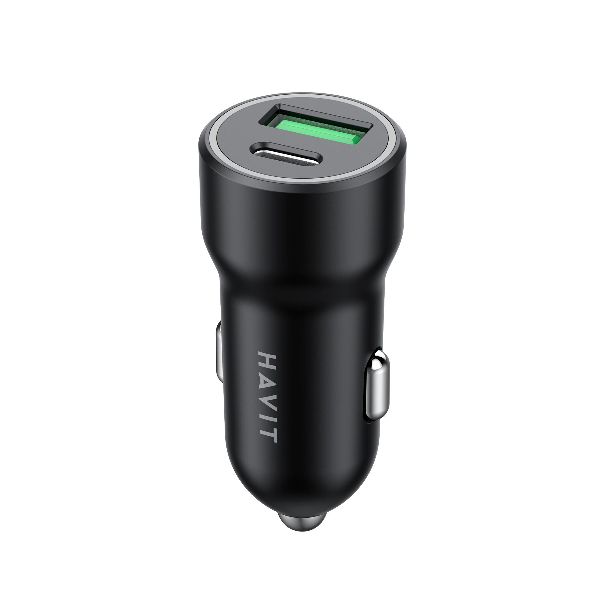 Автомобільний зарядний пристрій HAVIT HV-CC613 20W USB+USB-C — фото 3 з 10