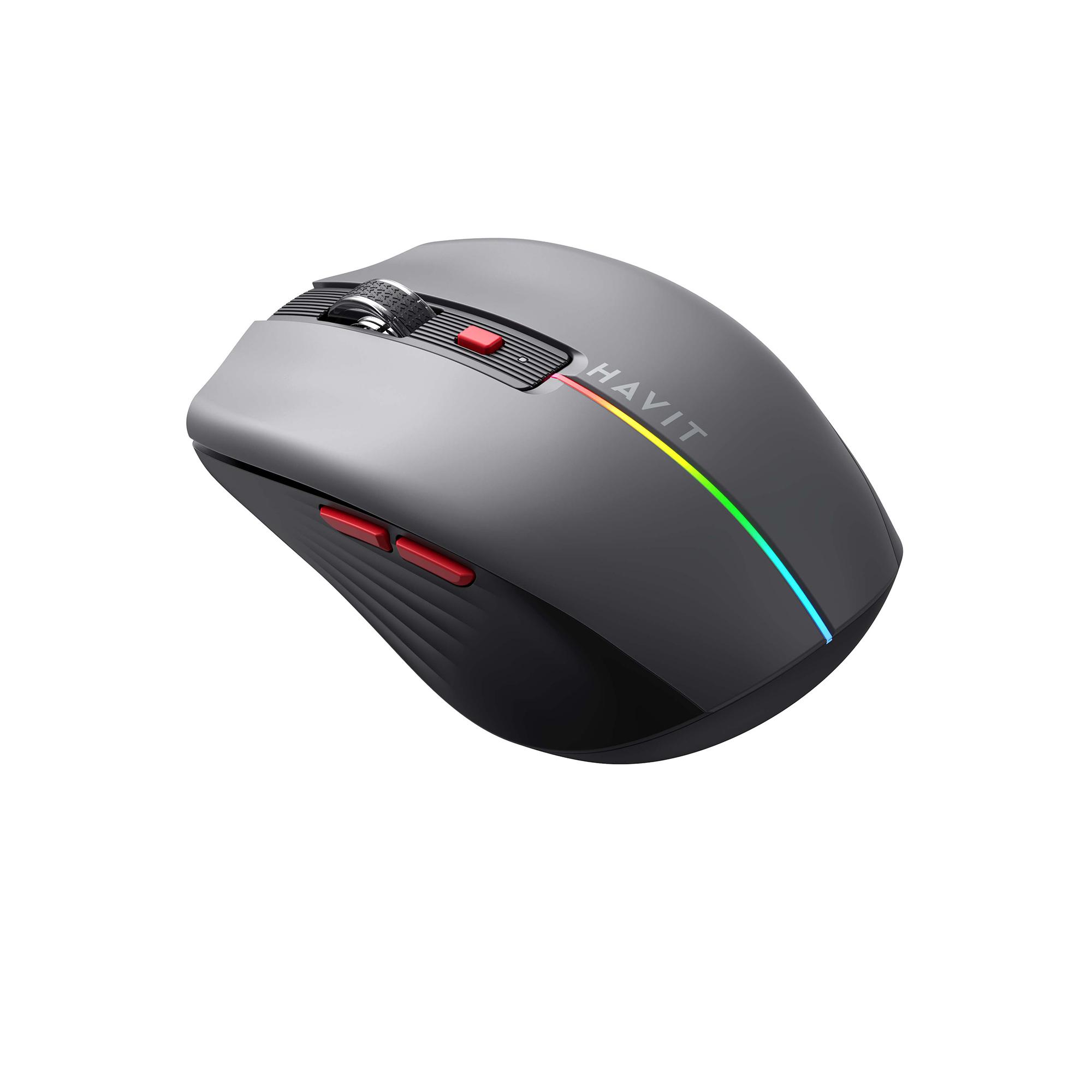 Бездротова миша трьохрежимна HAVIT HV-MS65WB Gray (2.4GHz + BT5.0) — фото 5 з 5