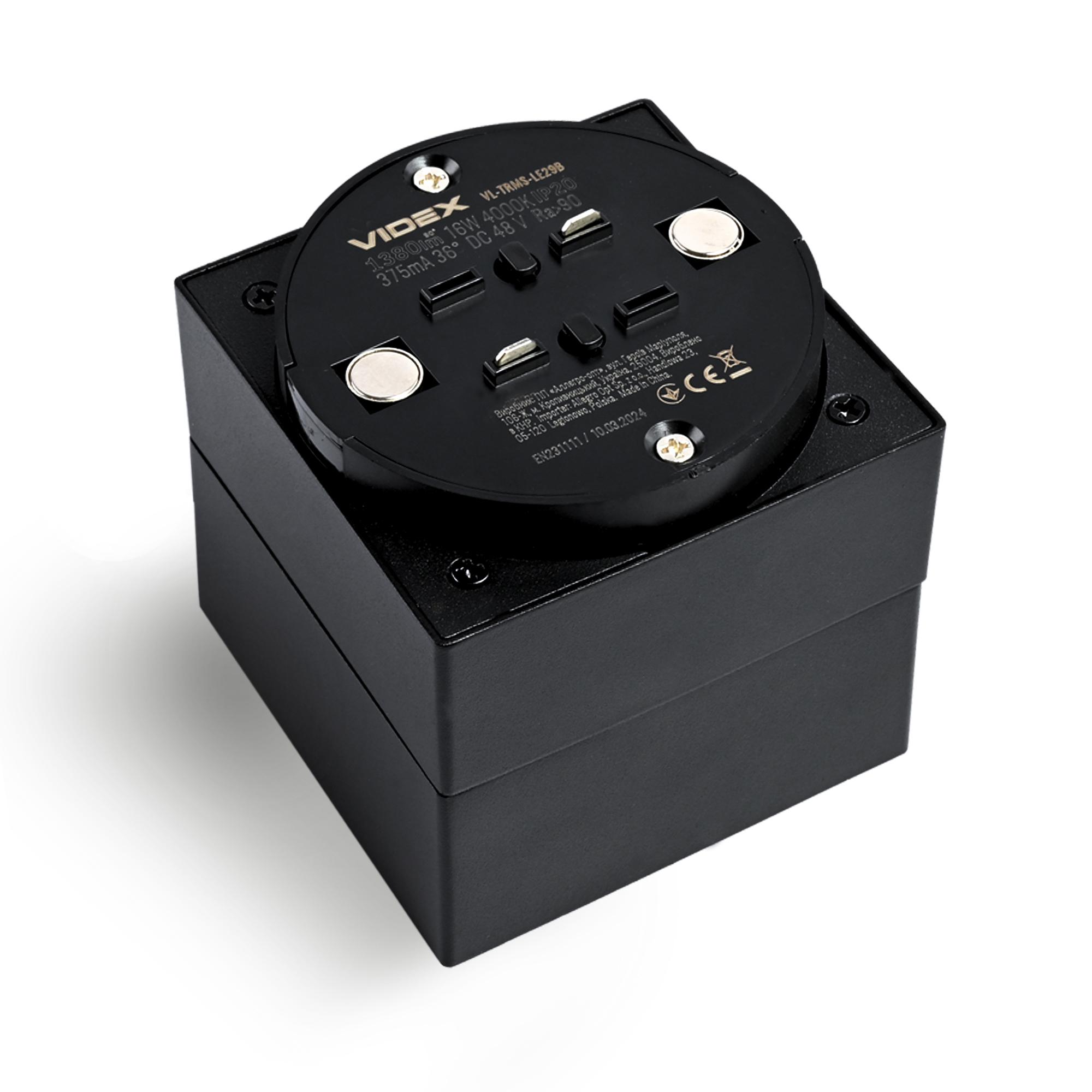 Світильник МАГНІТНИЙ трековий VIDEX LE29B 16W 4000K 48V Black — фото 6 з 9