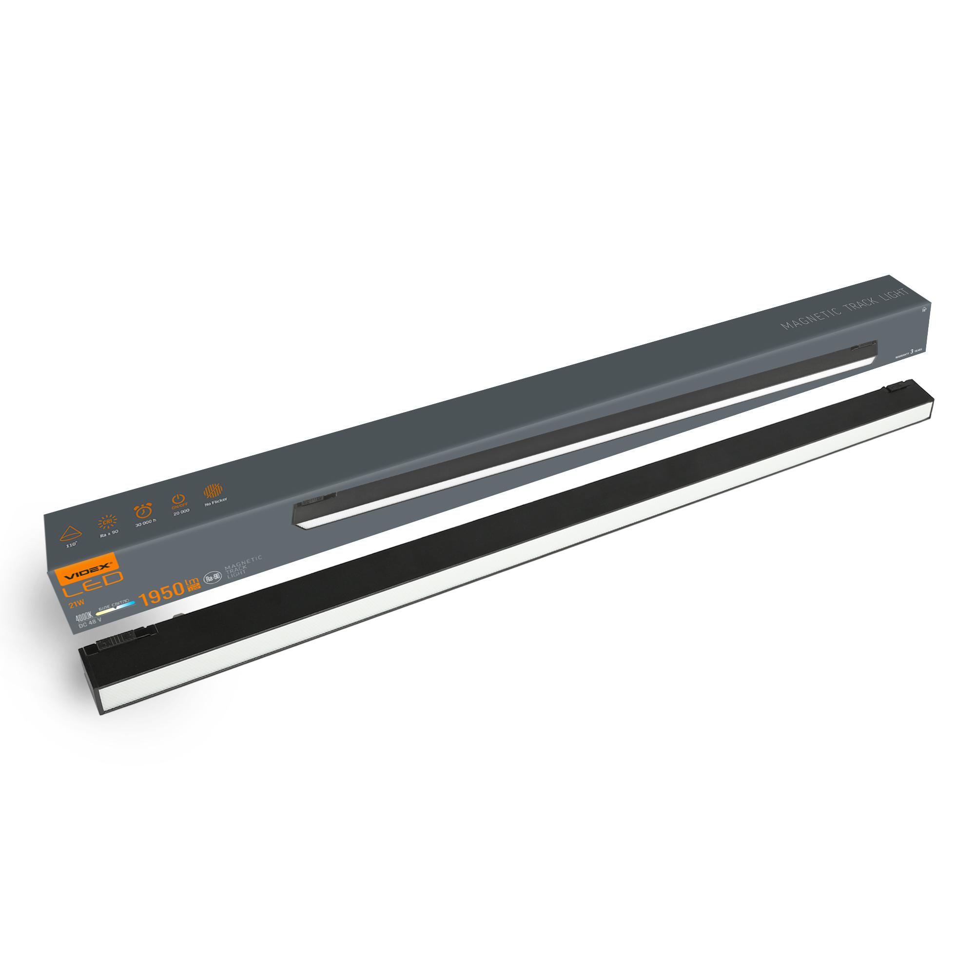 Світильник МАГНІТНИЙ трековий VIDEX LD460B 21W 60cm 4000K 48V Black — фото 1 з 10