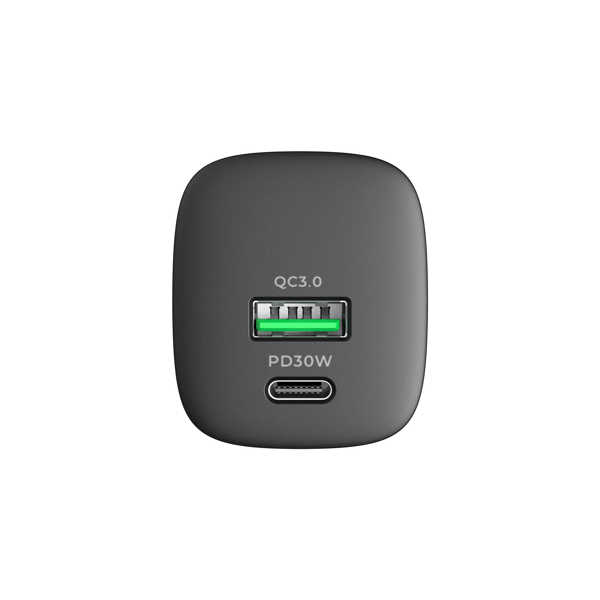 Зарядний пристрій HAVIT HV-UC30 GaN 30W USB+USB-C Black — фото 3 з 3