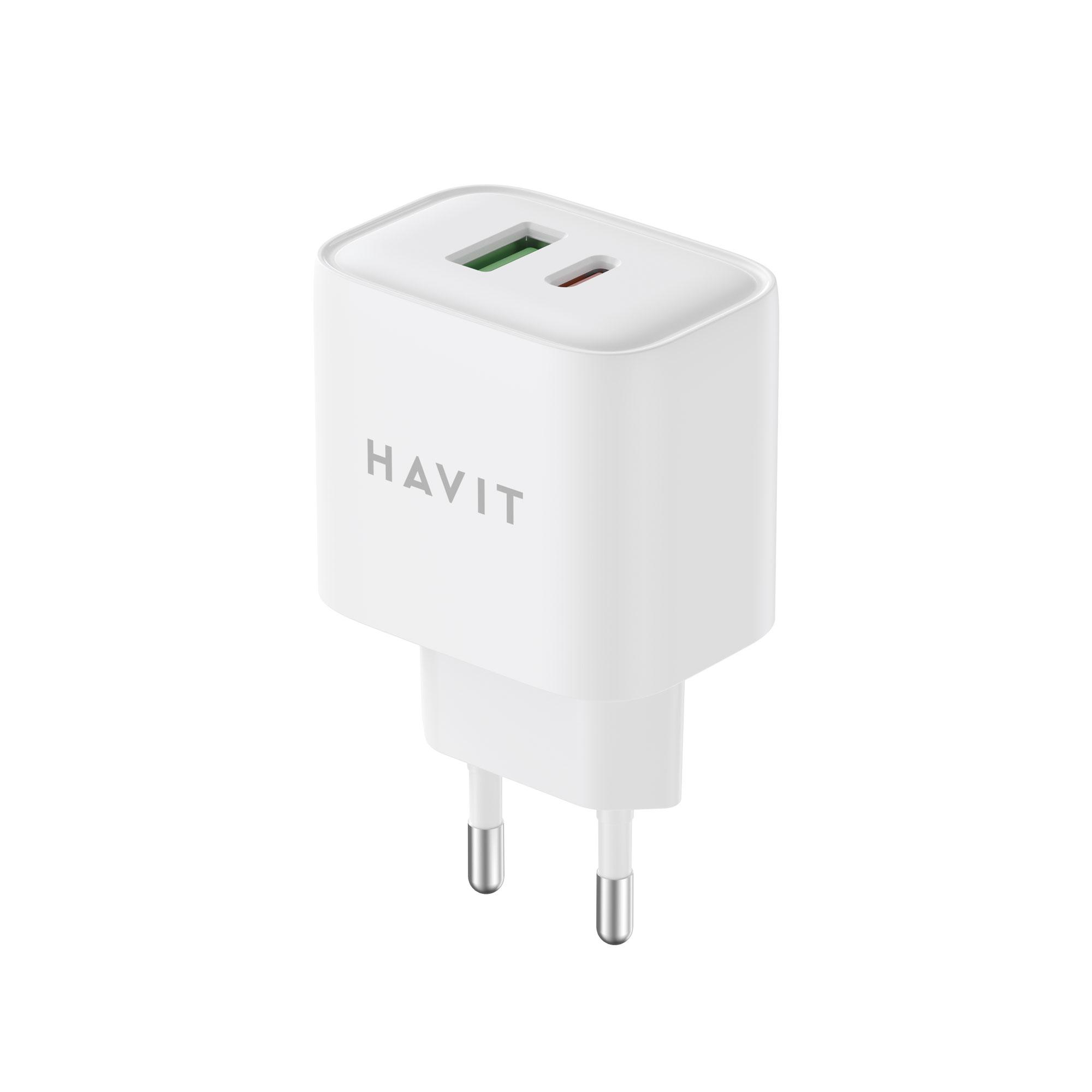 Зарядний пристрій HAVIT HV-UCP014 20W USB+USB-C White — фото 1 з 1