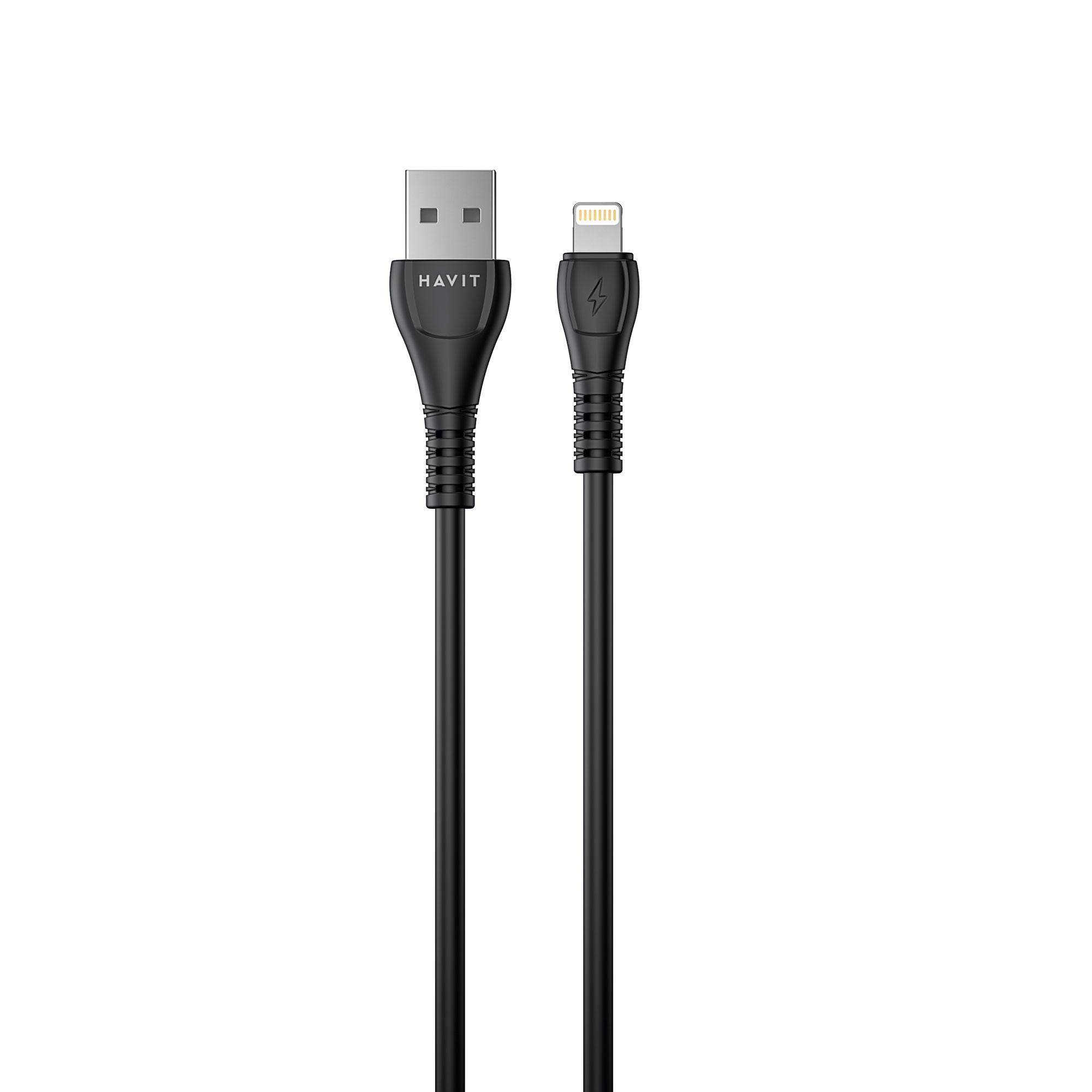 Кабель USB - Lightning HAVIT HV-CB641C 2.1A 1.8м Black — фото 1 з 1
