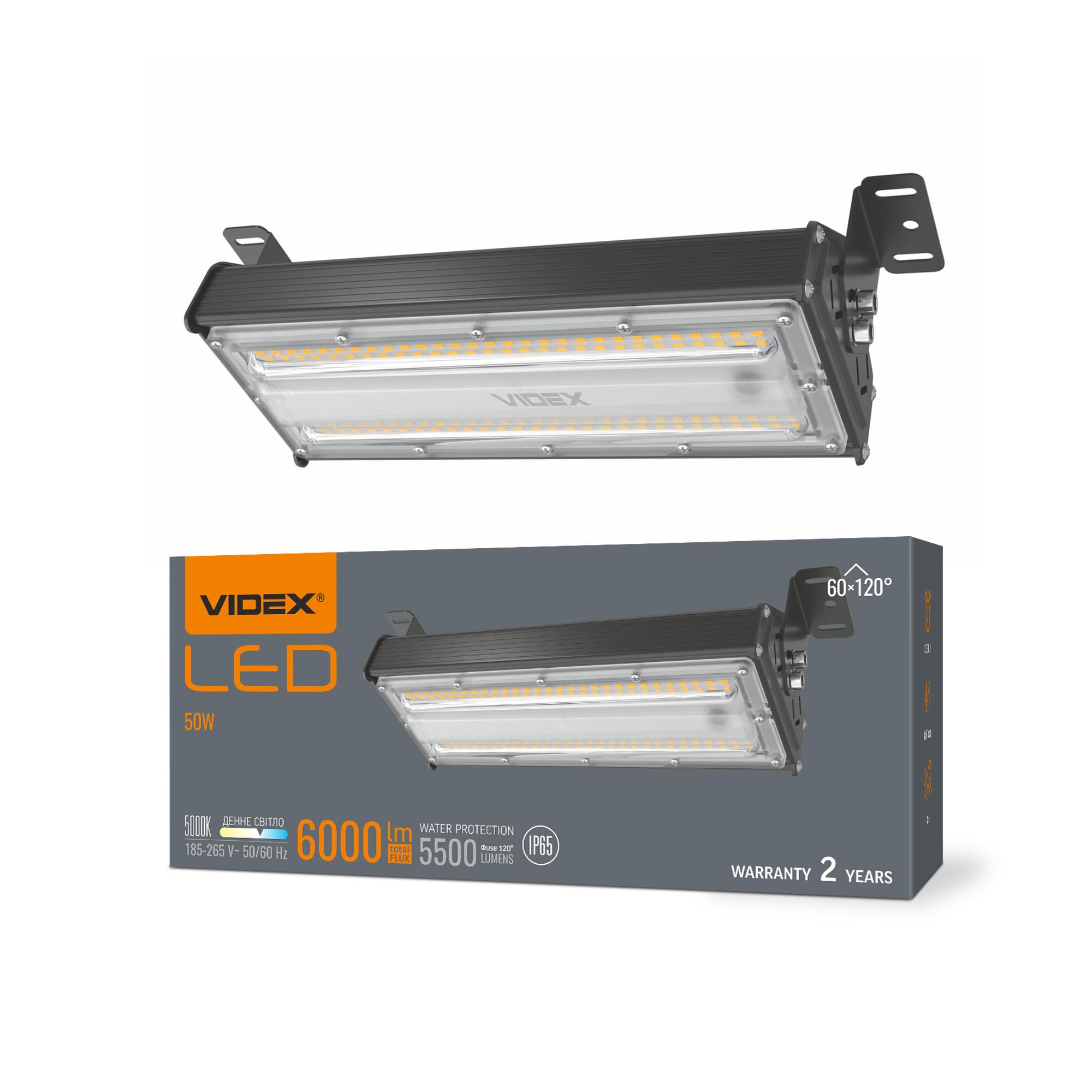 LED світильник висотний лінійний VIDEX HB022 50W 5000K 220V — фото 1 з 10