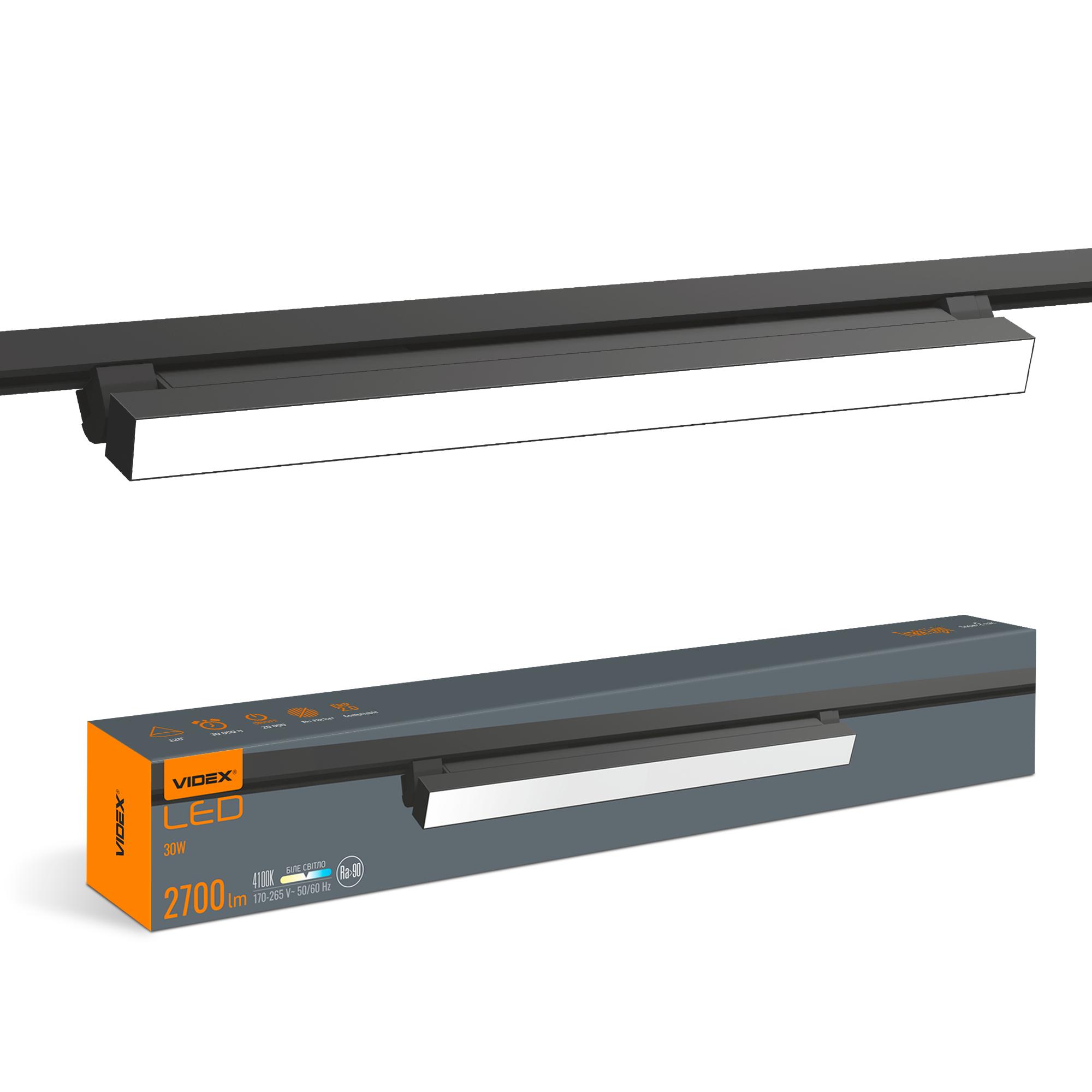LED світильник трековий VIDEX TR05 30W 4100K 220V чорний — фото 1 з 7