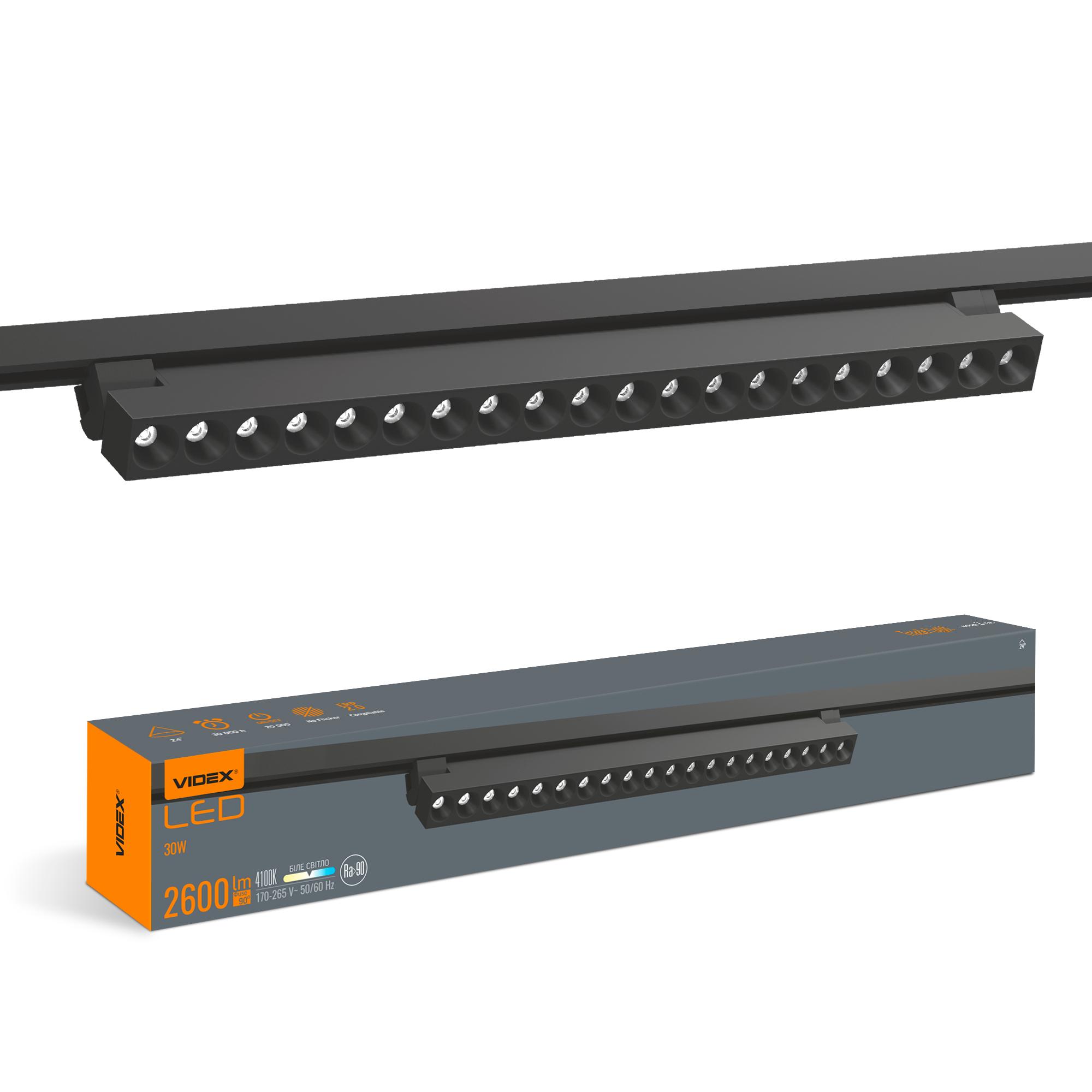 LED світильник трековий VIDEX TR06 30W 4100K 220V чорний — фото 1 з 7