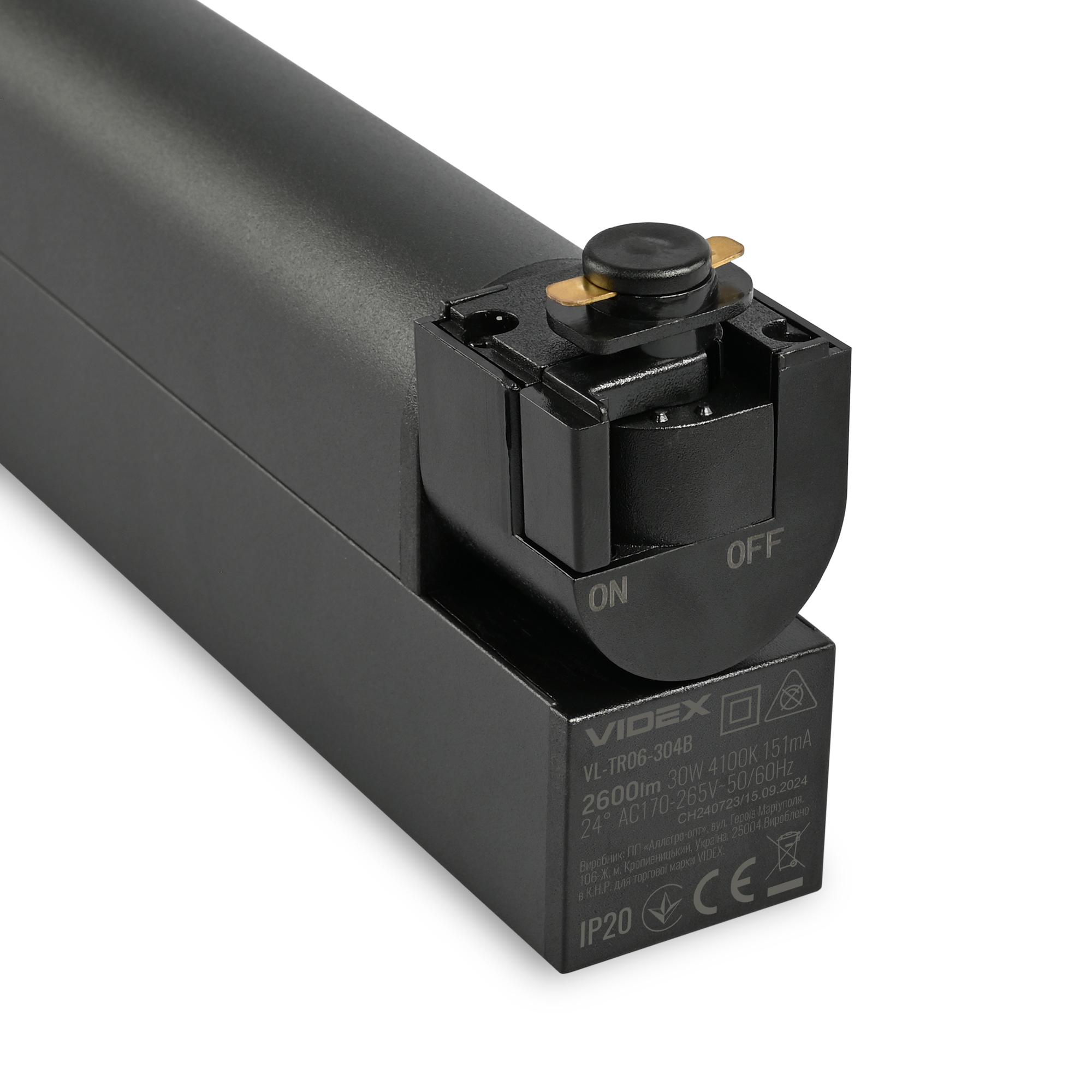 LED світильник трековий VIDEX TR06 30W 4100K 220V чорний — фото 6 з 7