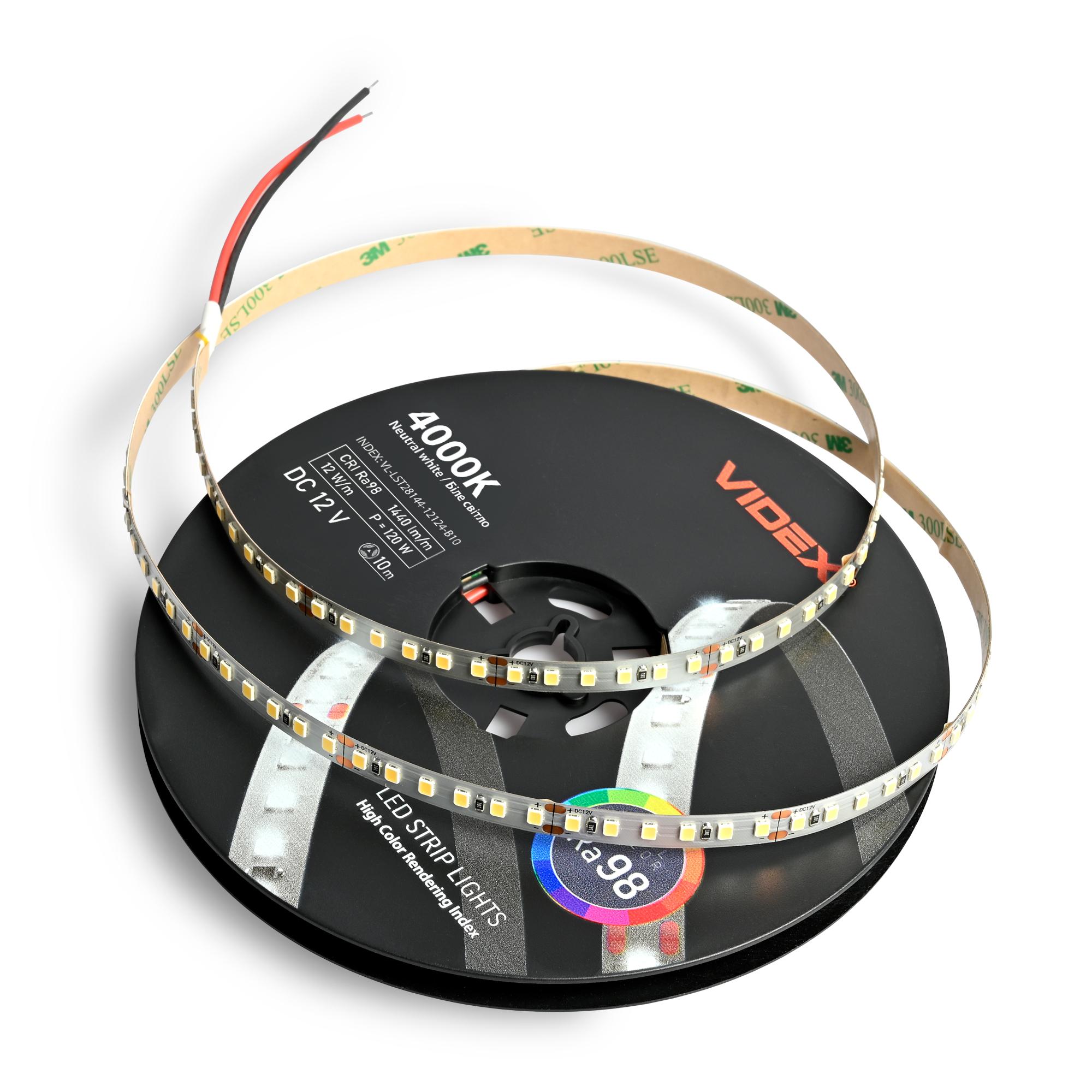 LED стрічка VIDEX DC12V 120W 10M 4000K Ra98 IP20 (VL-LST28144-12124-B10) — фото 2 з 6