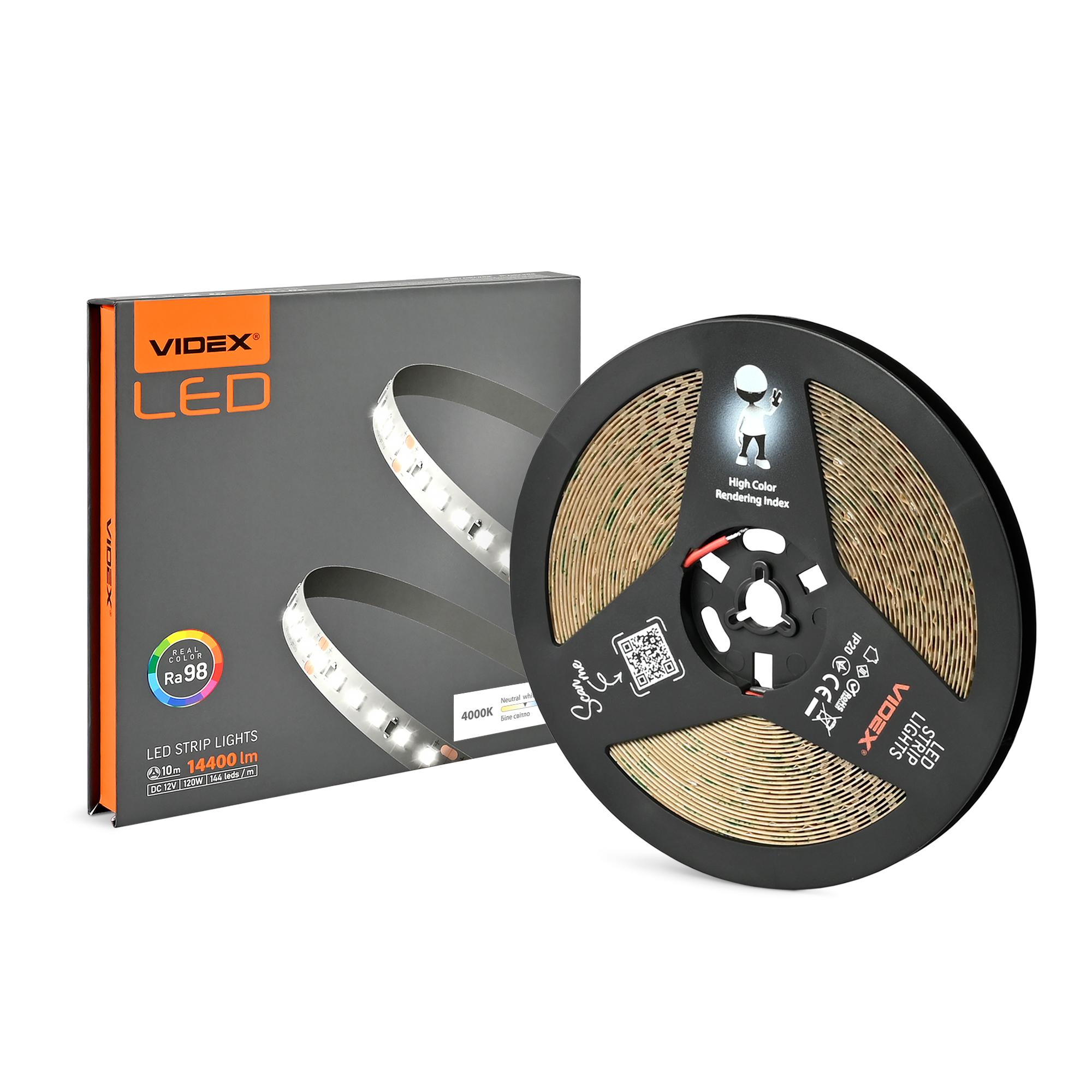 LED стрічка VIDEX DC12V 120W 10M 4000K Ra98 IP20 (VL-LST28144-12124-B10) — фото 1 з 6
