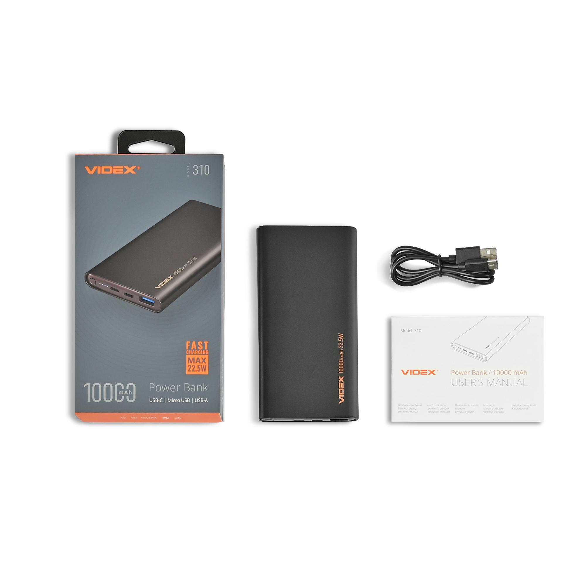 Повербанк 10000mAh VIDEX VPB-310 22.5W Black — фото 7 з 7