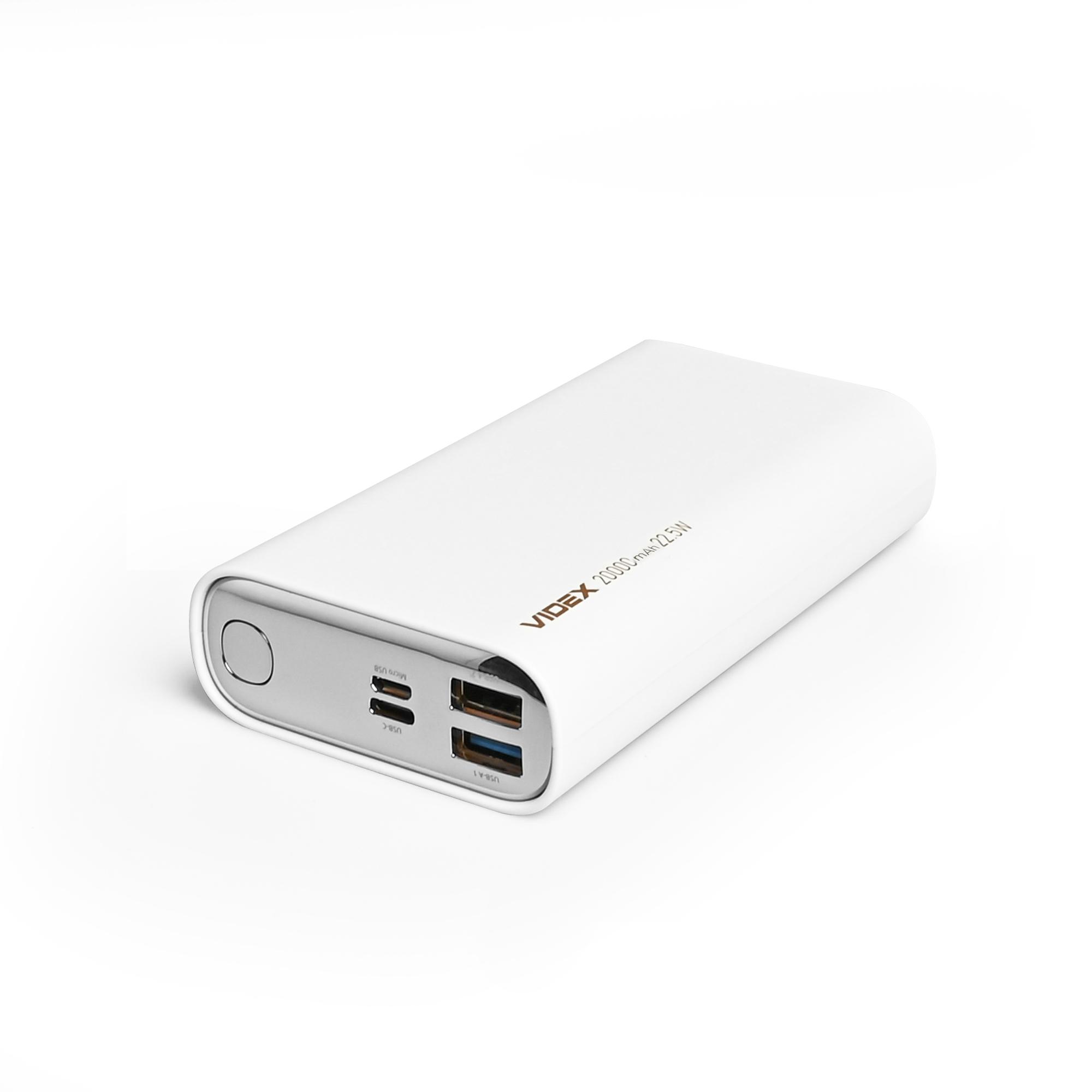 Повербанк 20000mAh VIDEX VPB-320 22.5W White — фото 5 з 7
