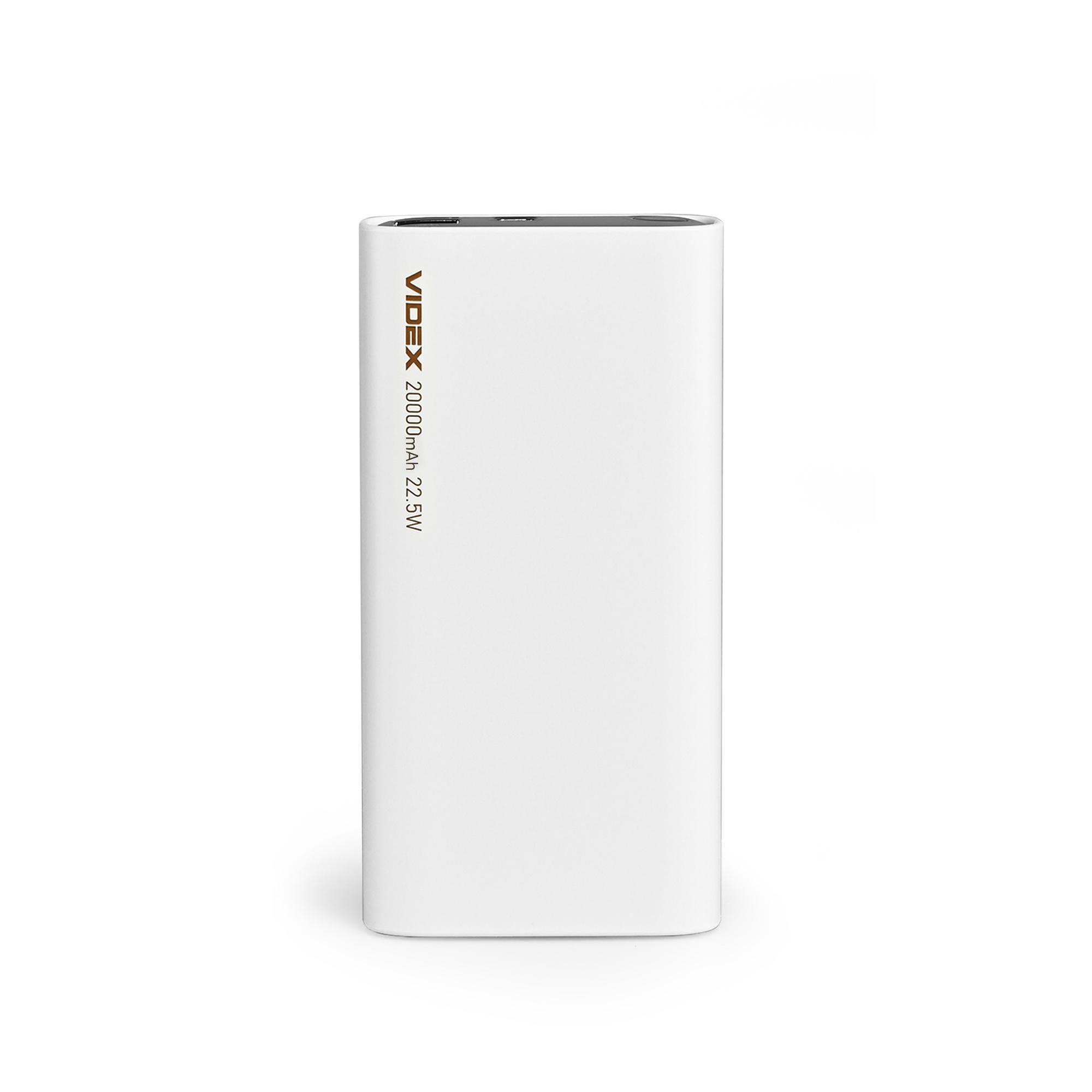 Повербанк 20000mAh VIDEX VPB-320 22.5W White — фото 2 з 7