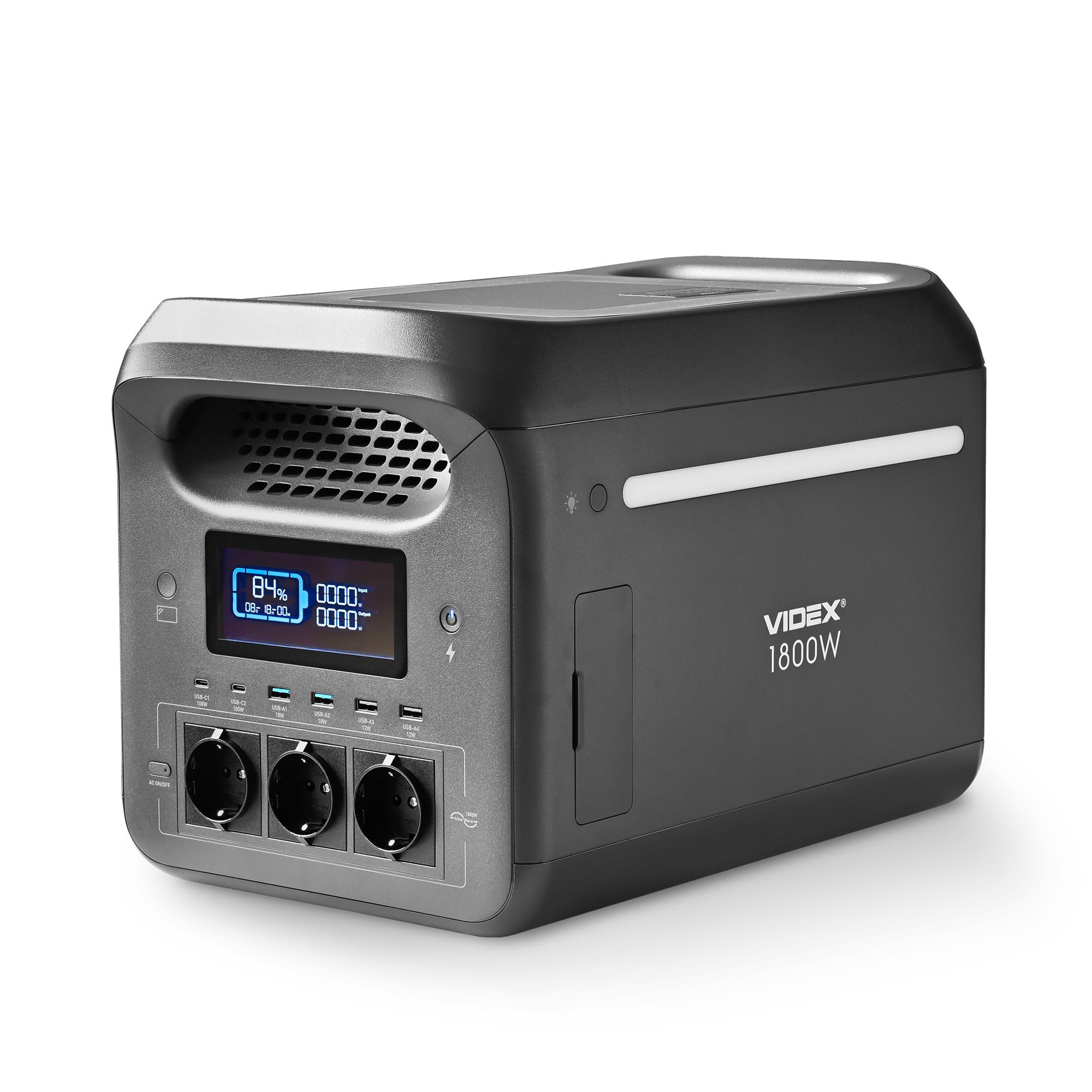 Портативна зарядна станція VIDEX OASIS 1800W 1229Wh (VPS-SG1-1KW8) — фото 1 з 11