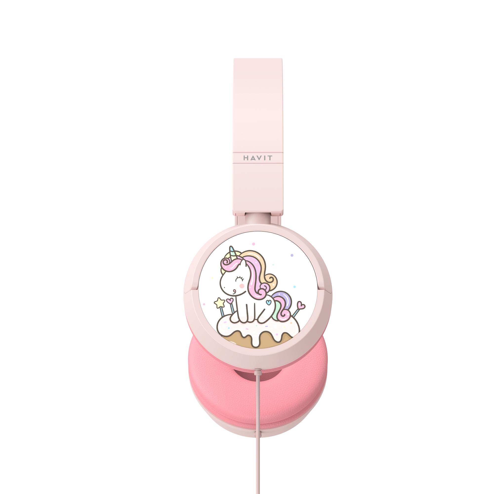 Навушники дитячі дротові накладні HAVIT H231d Pink — фото 4 з 5