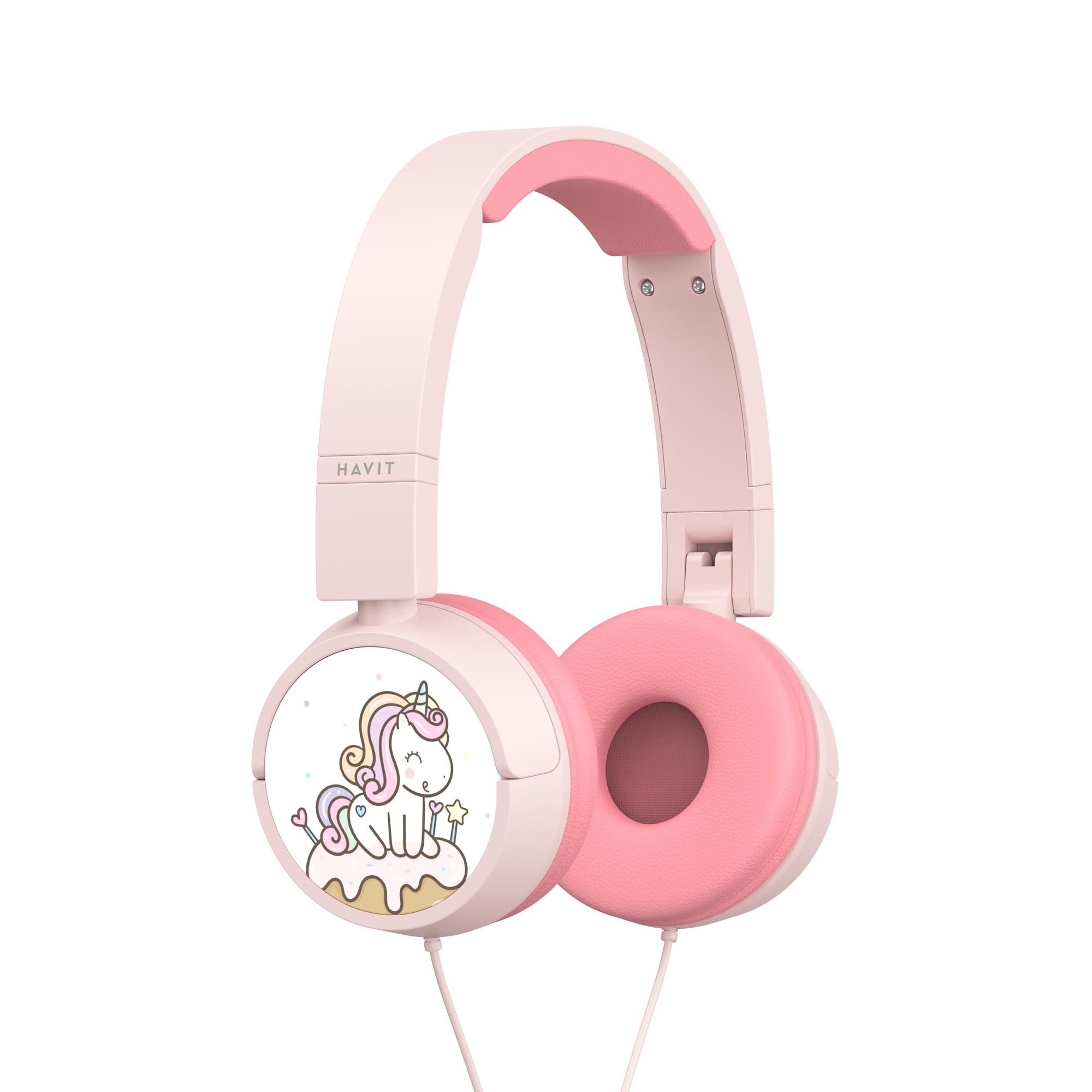 Навушники дитячі дротові накладні HAVIT H231d Pink — фото 2 з 5