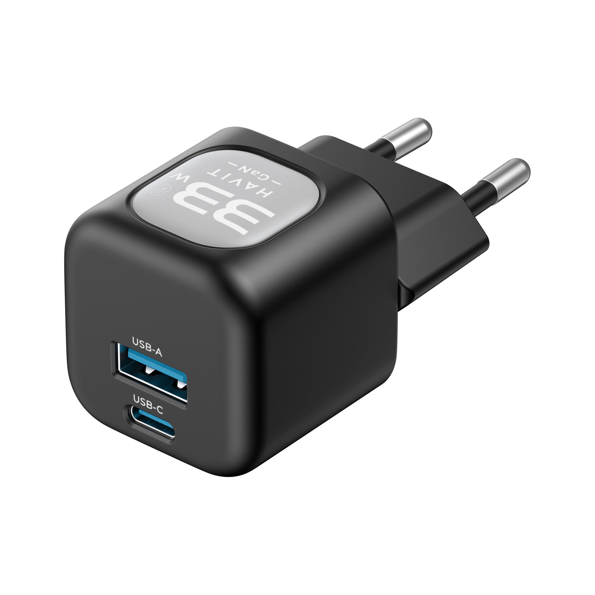 Зарядний пристрій HAVIT HV-UC230 GaN 33W USB-A+USB-C Black — фото 5 з 5