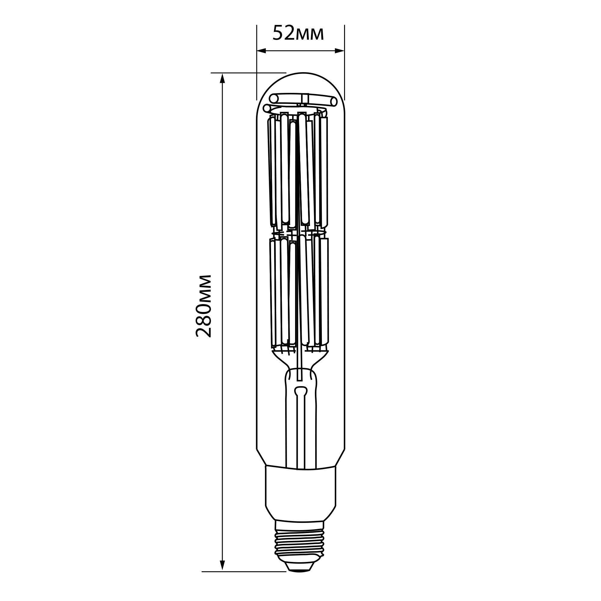 LED лампа VIDEX Filament T52F 50W E27 5000K — фото 3 з 3