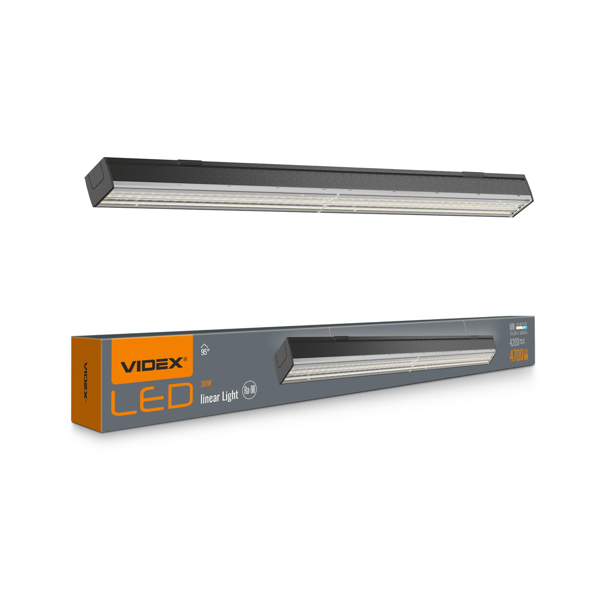 LED світильник лінійний VIDEX BN03 30W 0.6М 5000K 220V Black — фото 1 з 24