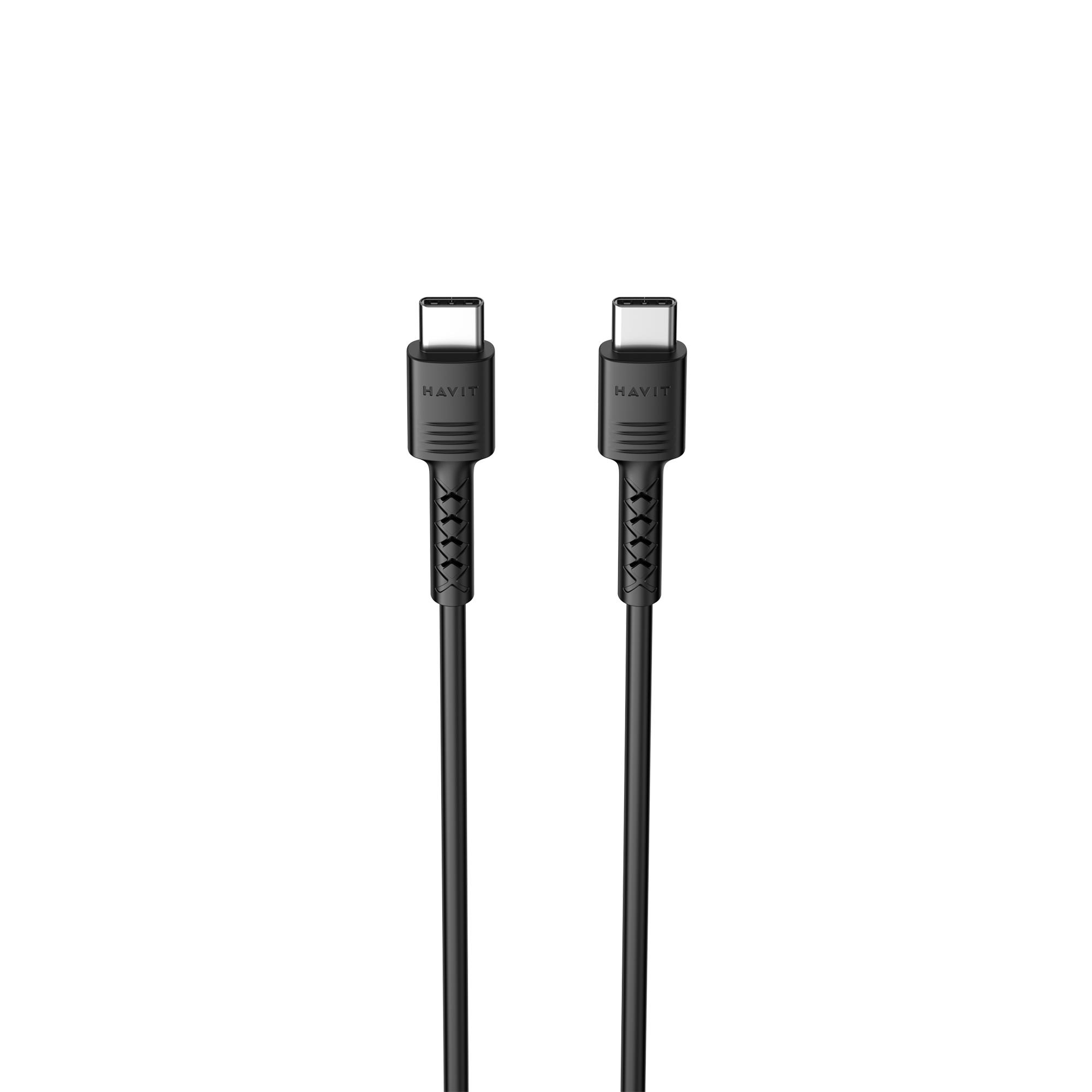 Кабель USB-C - USB-C HAVIT HV-CB6236 PD60W 3A 1м — фото 3 з 4