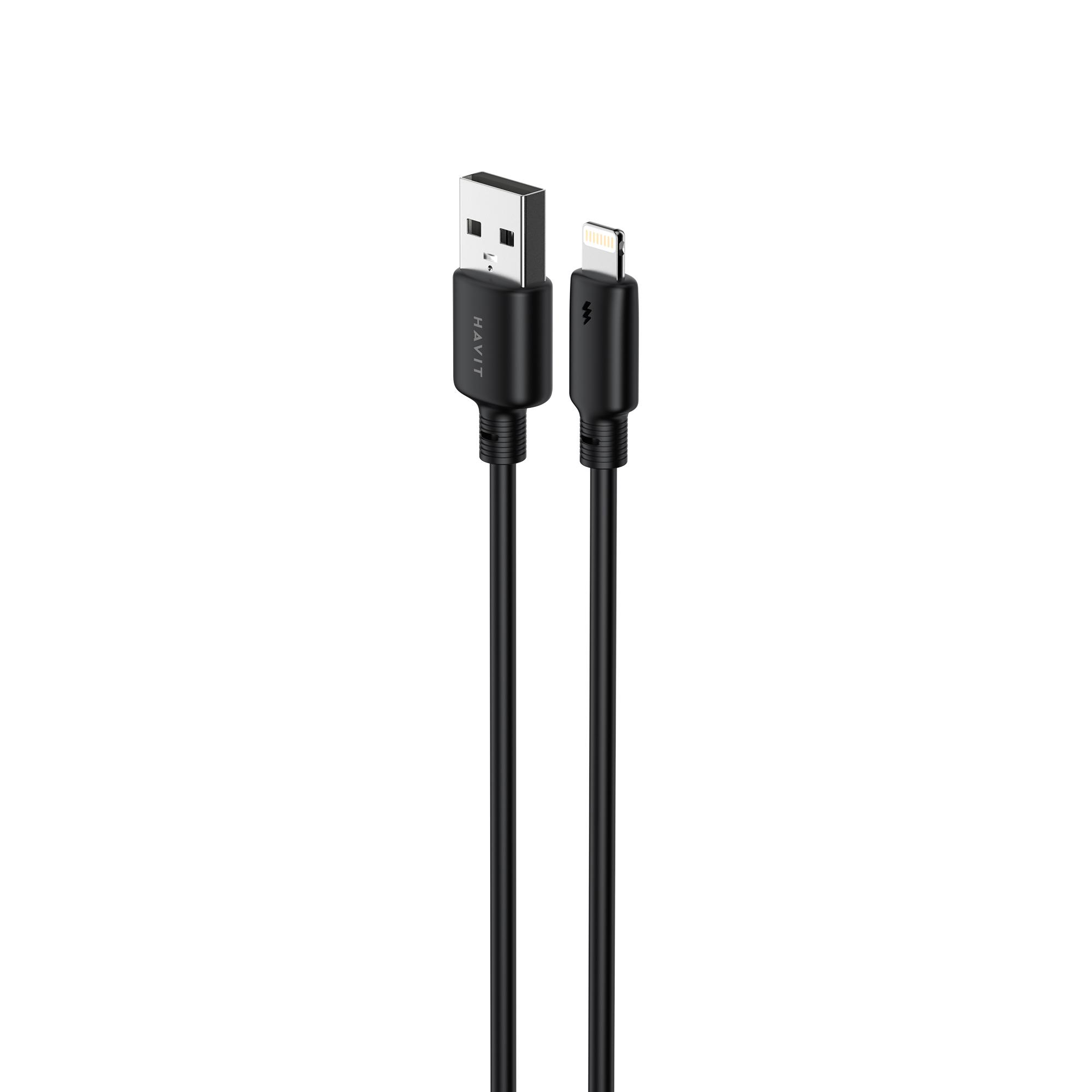 Кабель USB - Lightning HAVIT CB301C 2.4A 1м Black — фото 3 з 4