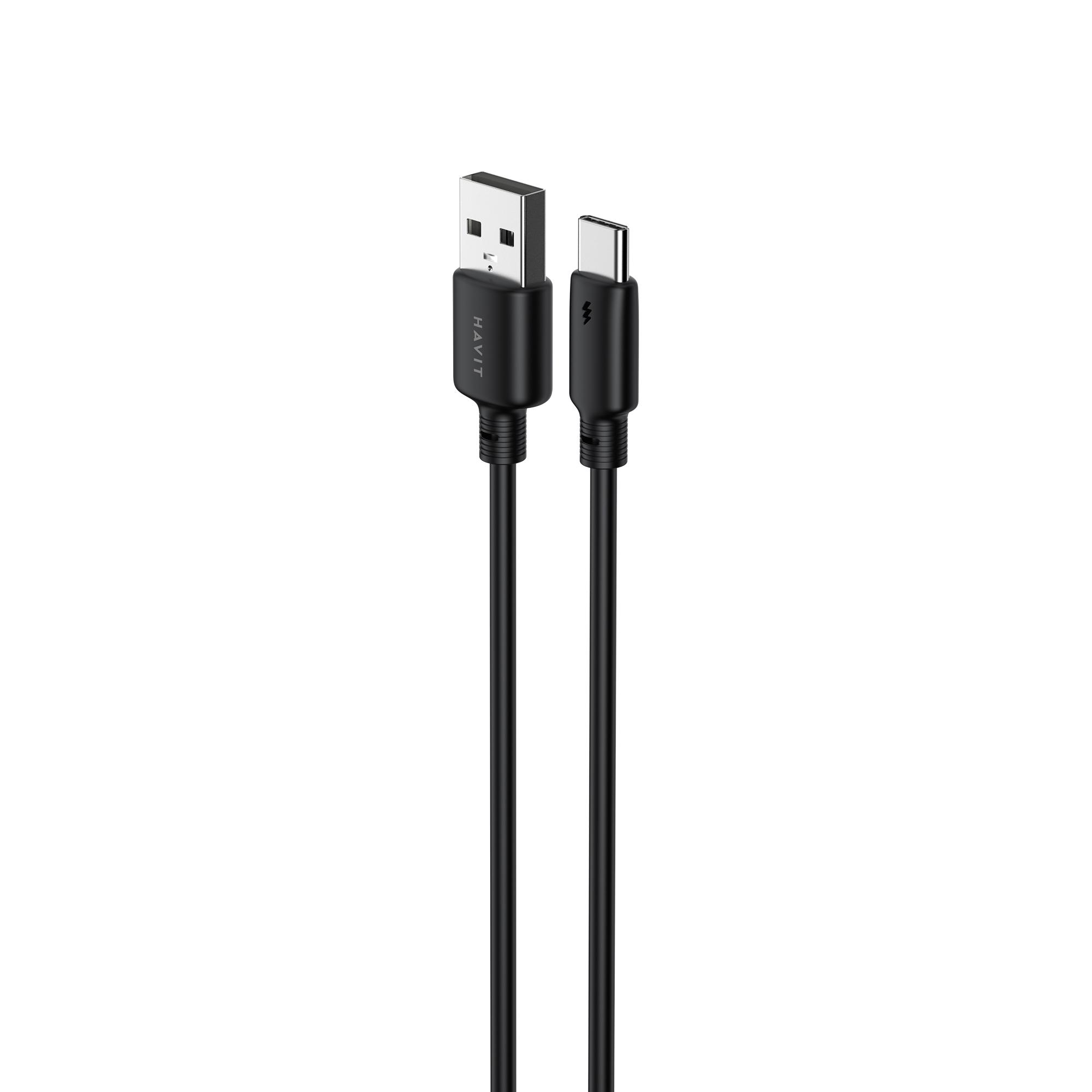 Кабель USB - USB-C HAVIT CB302C 3A 1м Black — фото 3 з 4