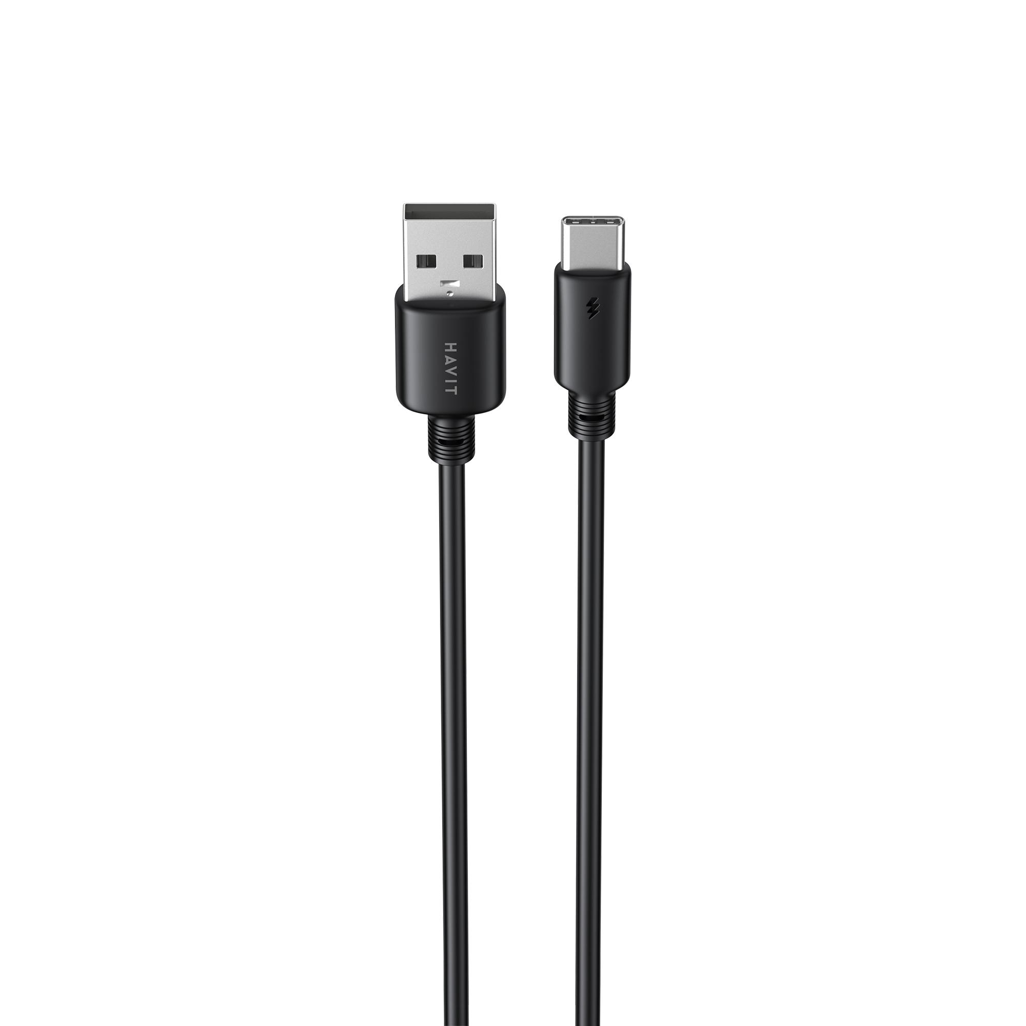 Кабель USB - USB-C HAVIT CB302C 3A 1м Black — фото 2 з 4