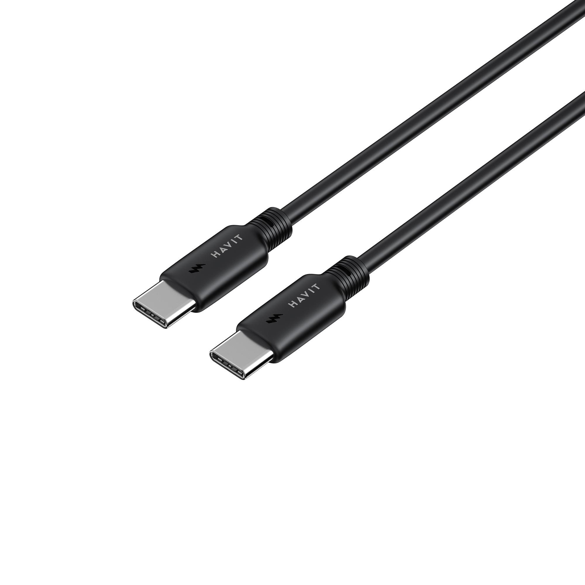 Кабель USB-C - USB-C HAVIT CB303C PD60W 3A 1м Black — фото 4 з 4