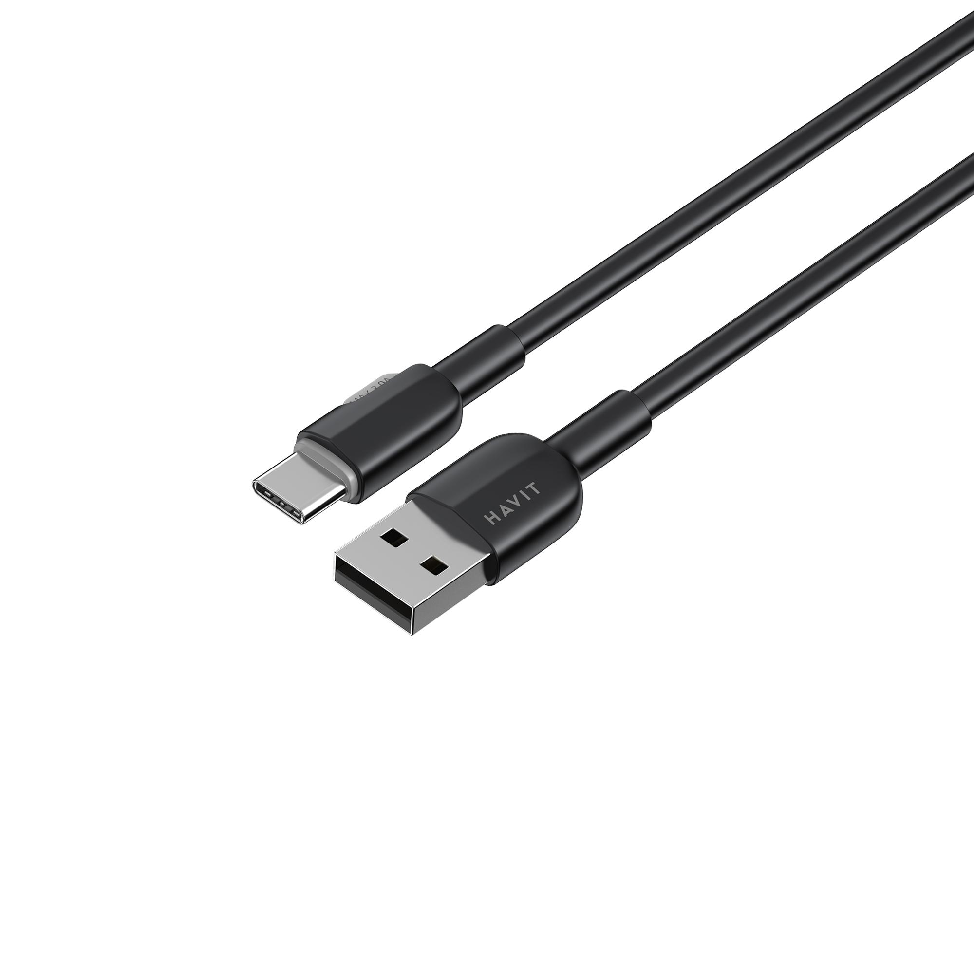 Кабель USB - USB-C HAVIT CB307C 3A 1м Black (силіконовий) — фото 4 з 4