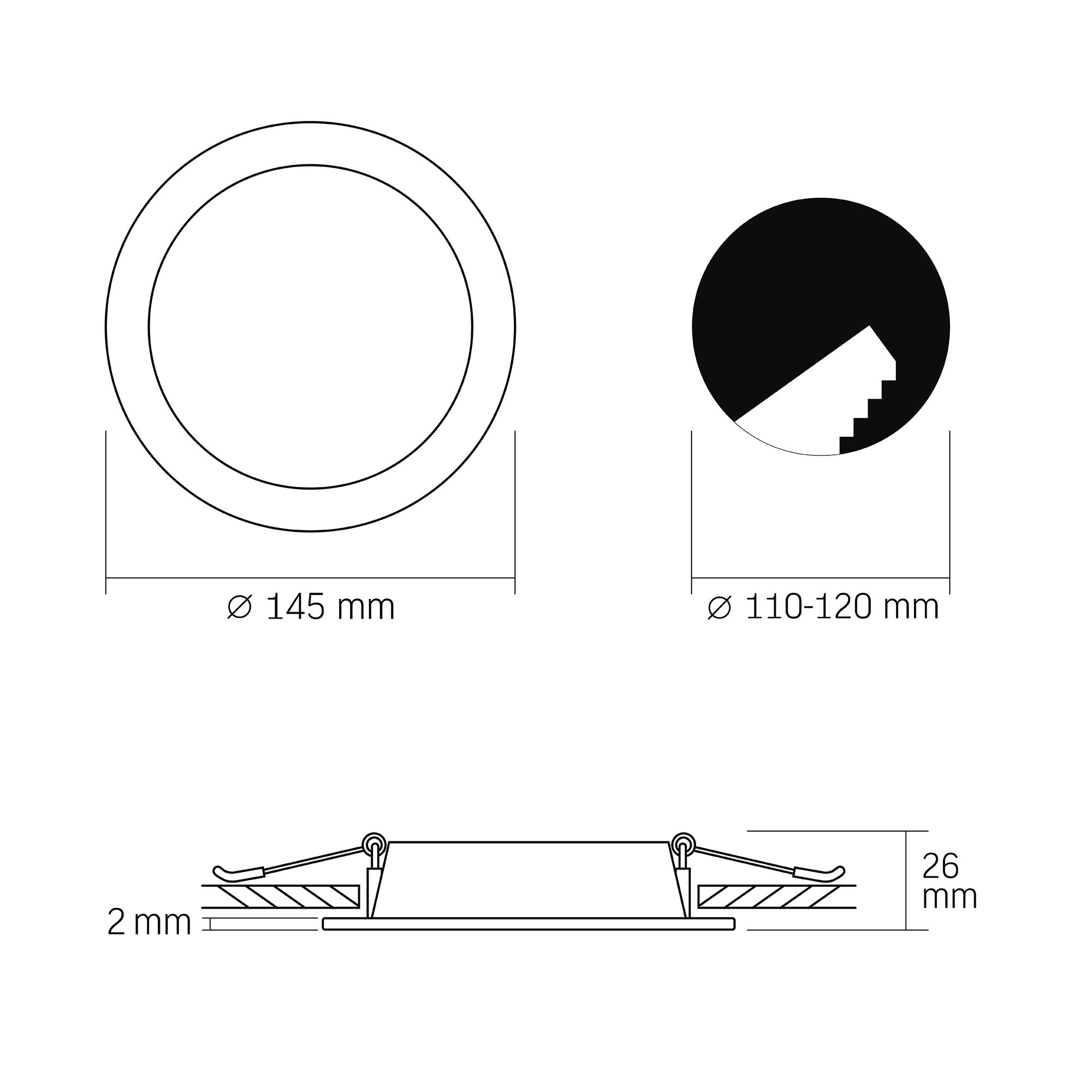 LED світильник Back вбудований круглий VIDEX 9W 5000K — фото 5 з 5