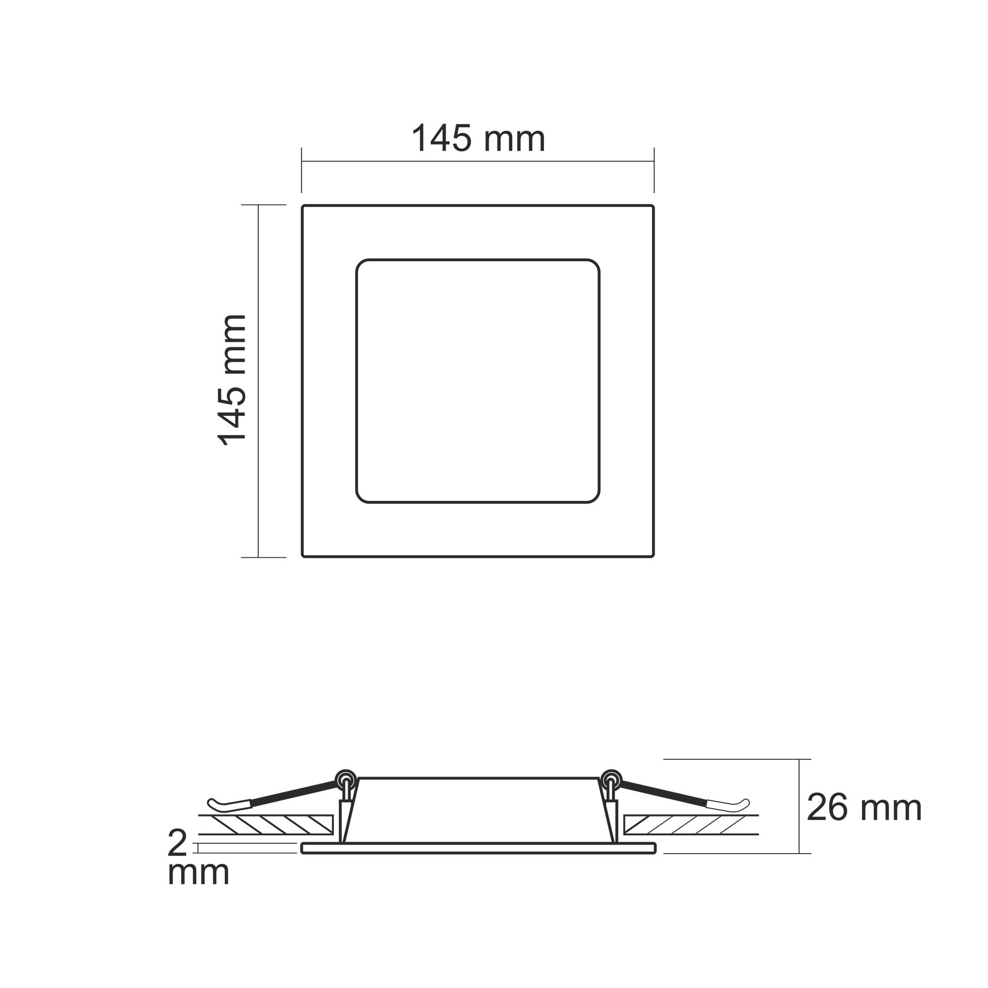 LED світильник Back вбудований квадрат VIDEX 9W 5000K — фото 5 з 5