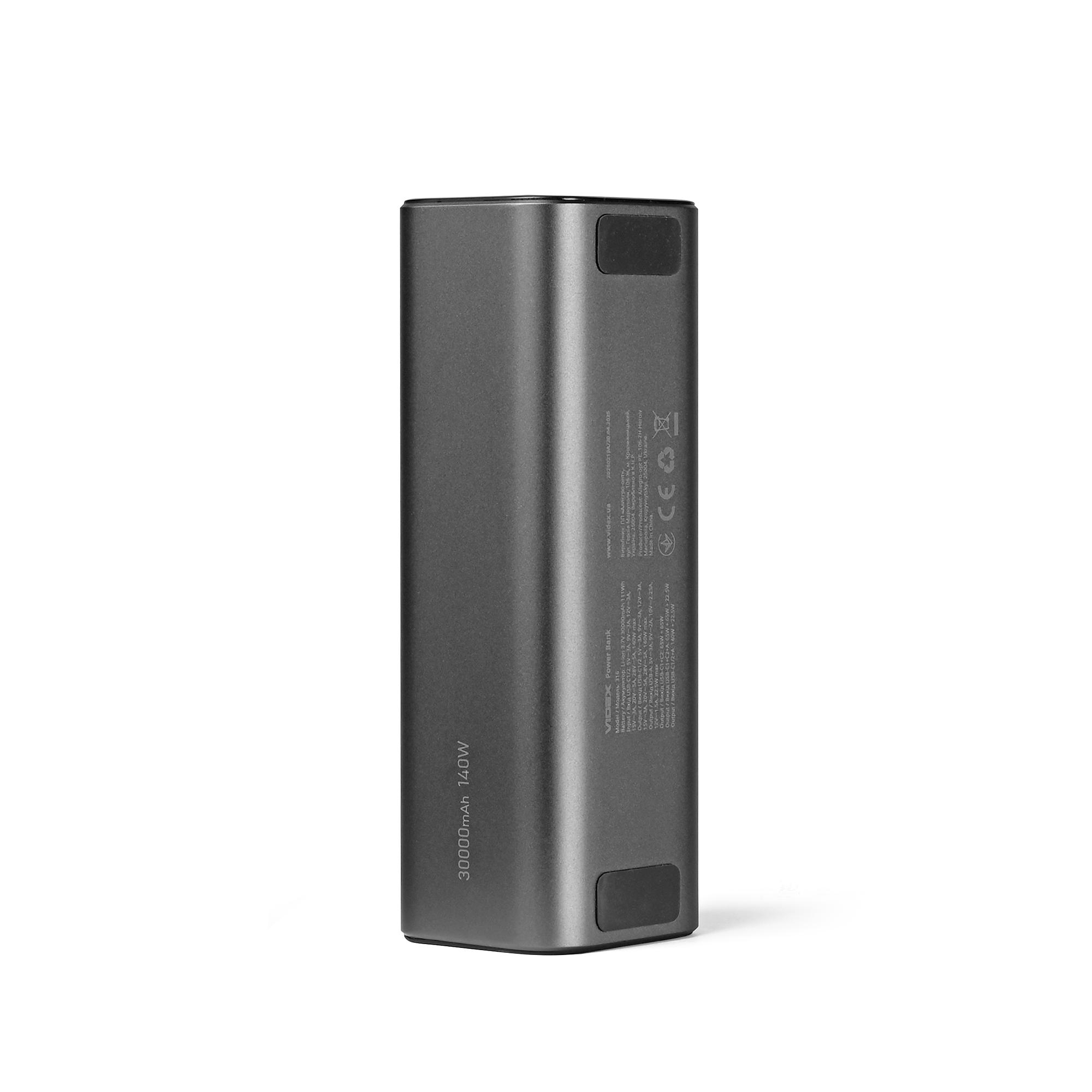 Повербанк 30000mAh VIDEX VPB-316 162W PD140W +Display — фото 5 з 14