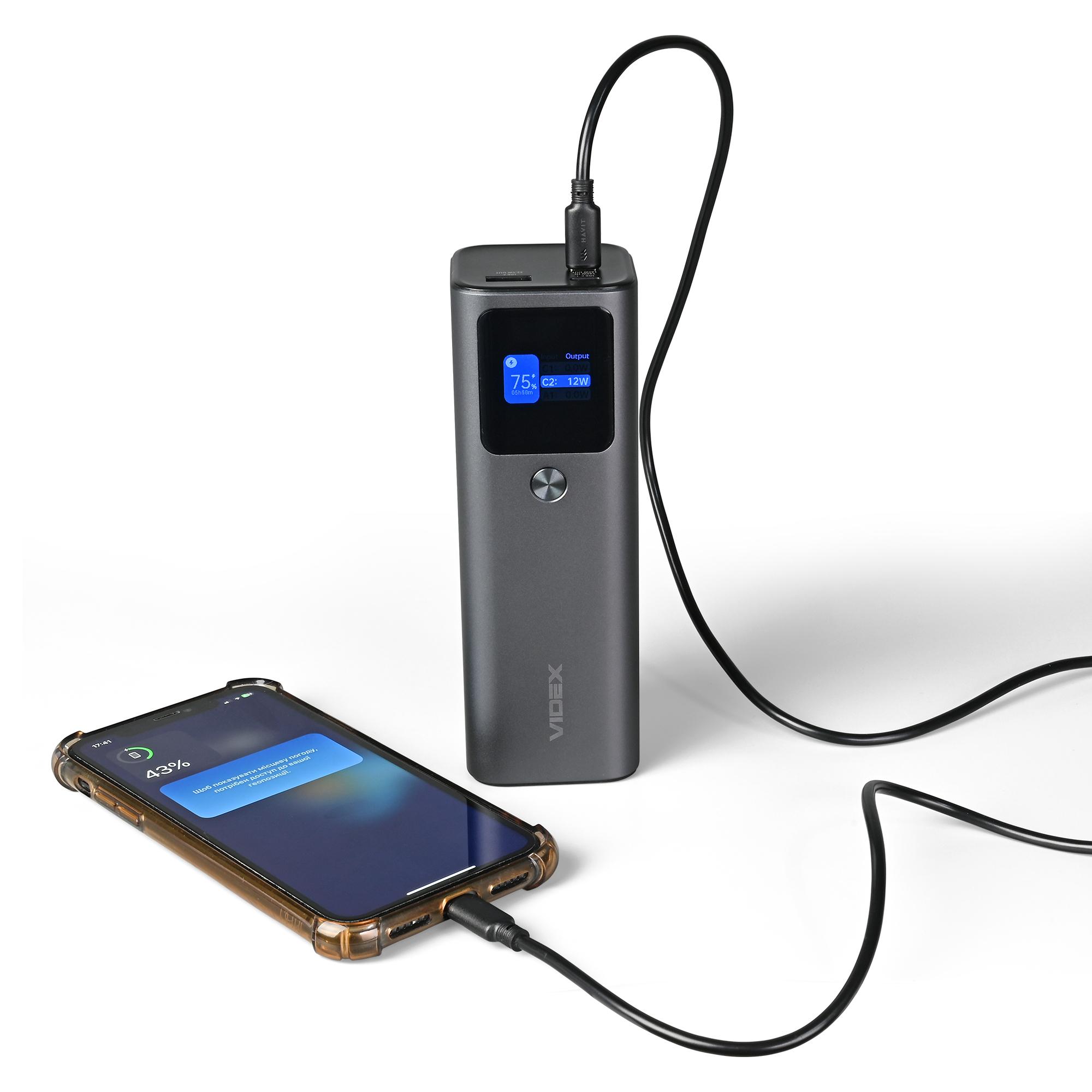 Повербанк 30000mAh VIDEX VPB-316 162W PD140W +Display — фото 9 з 14