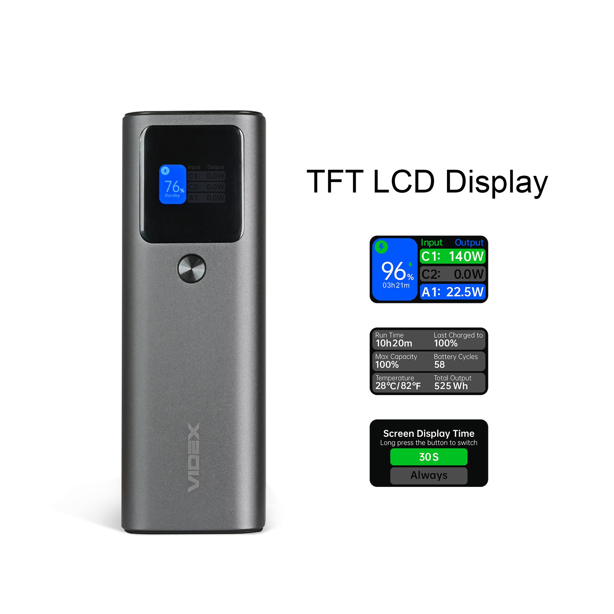 Повербанк 30000mAh VIDEX VPB-316 162W PD140W +Display — фото 10 з 14