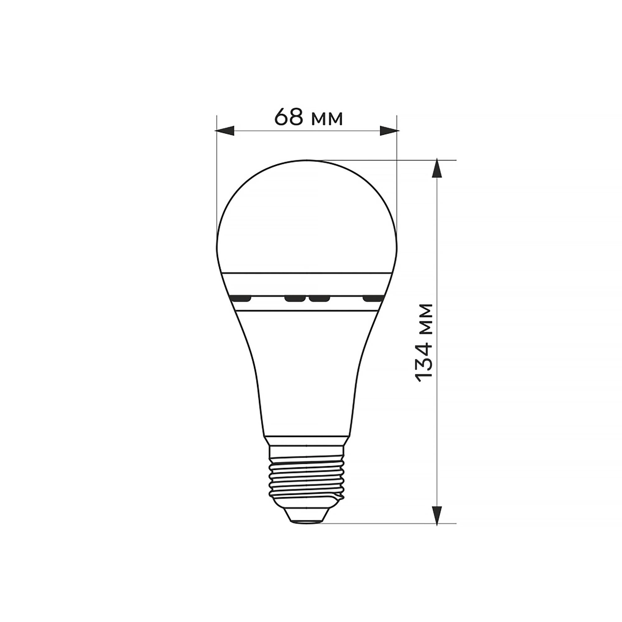 LED лампа акумуляторна TITANUM A68 9W E27 4000K 220V — фото 3 з 3