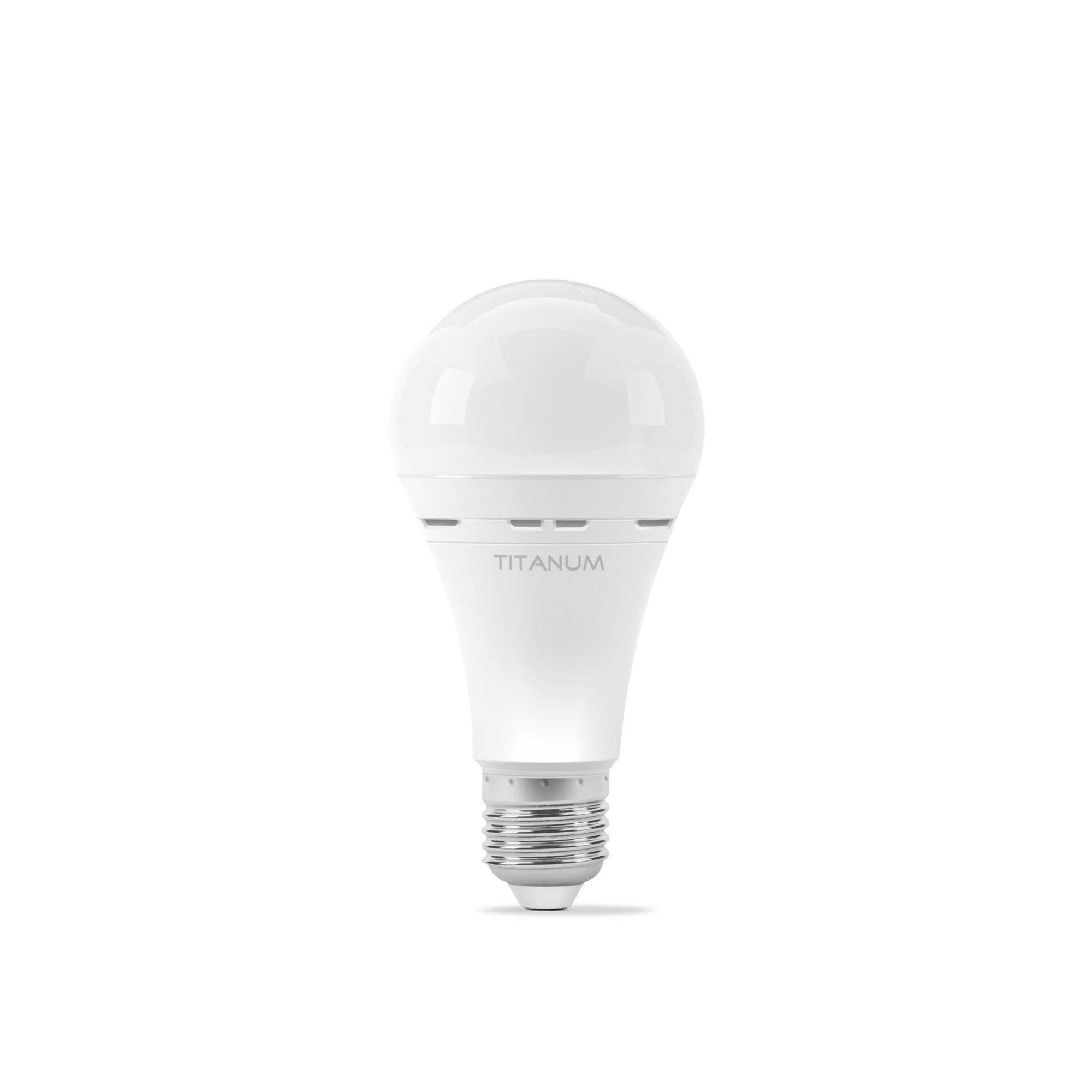 LED лампа акумуляторна TITANUM A68 9W E27 4000K 220V — фото 2 з 3
