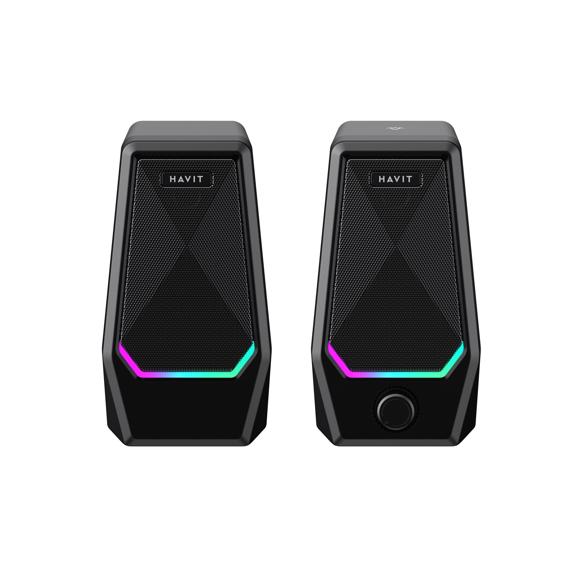 Стерео колонки HAVIT SK768 USB 10W RGB Black — фото 3 з 9