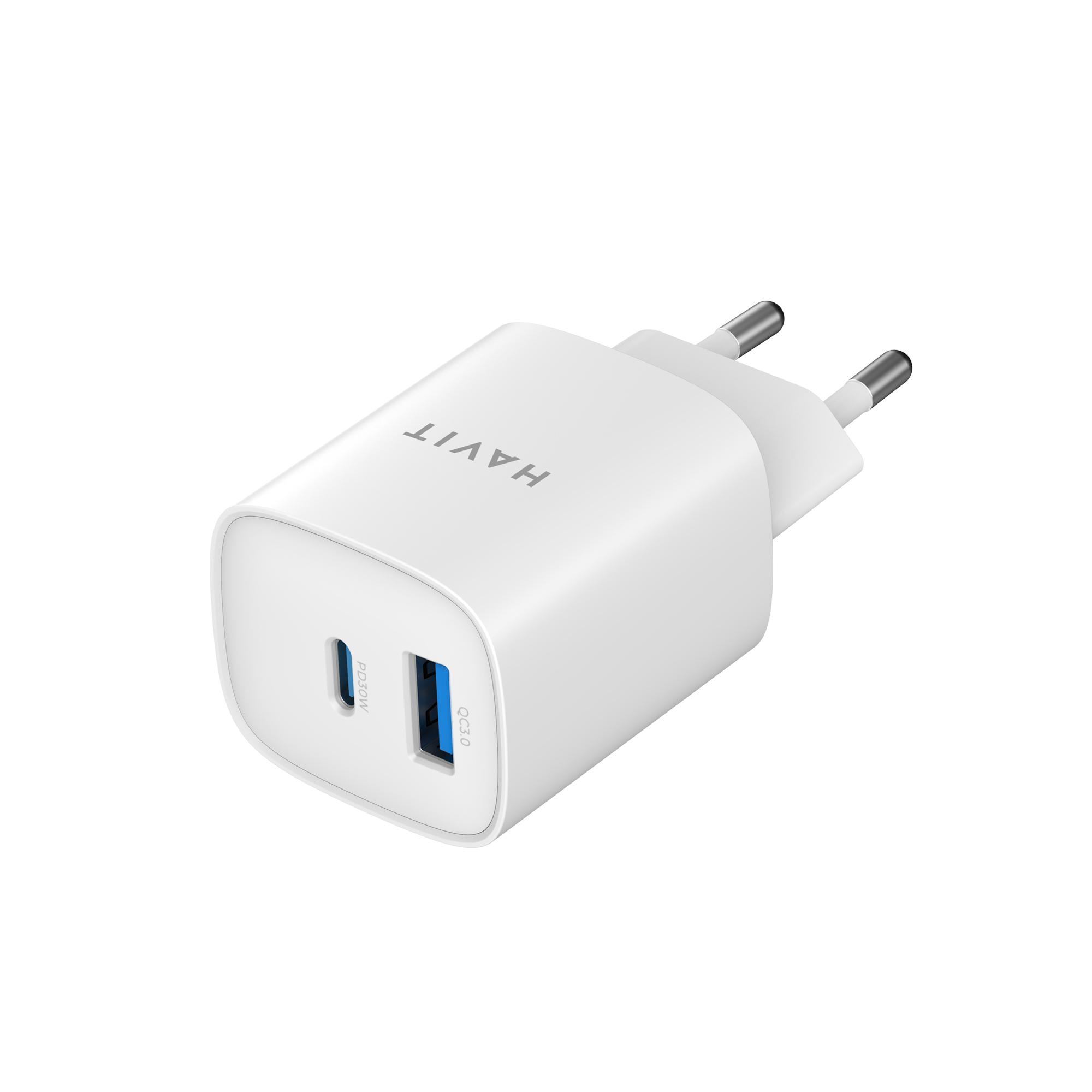 Зарядний пристрій HAVIT UC30 PRO GaN 30W USB-A+USB-C White — фото 5 з 5