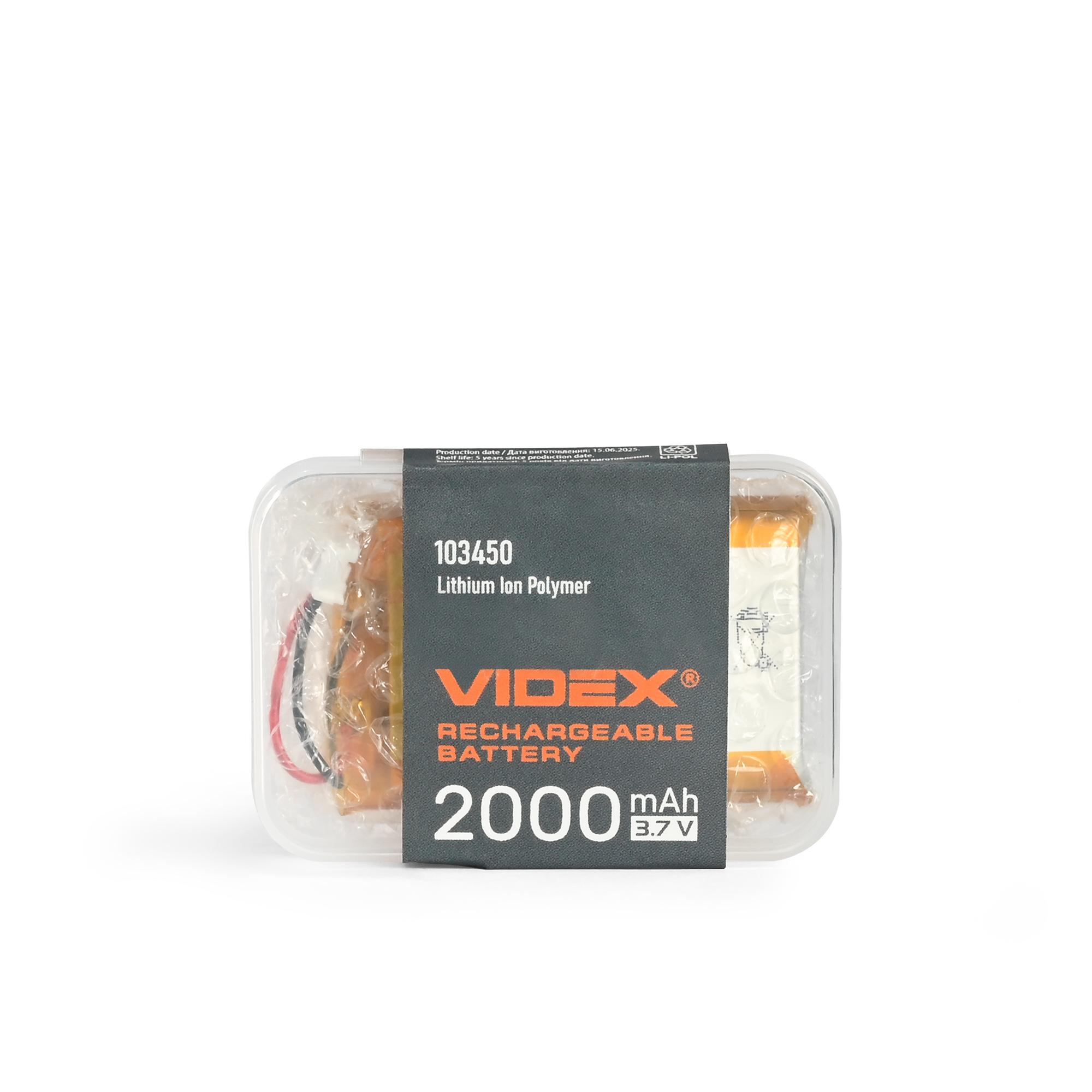 Акумулятор VIDEX Li-pol VLF-B103450-20 2000mAh 1шт — фото 4 з 4