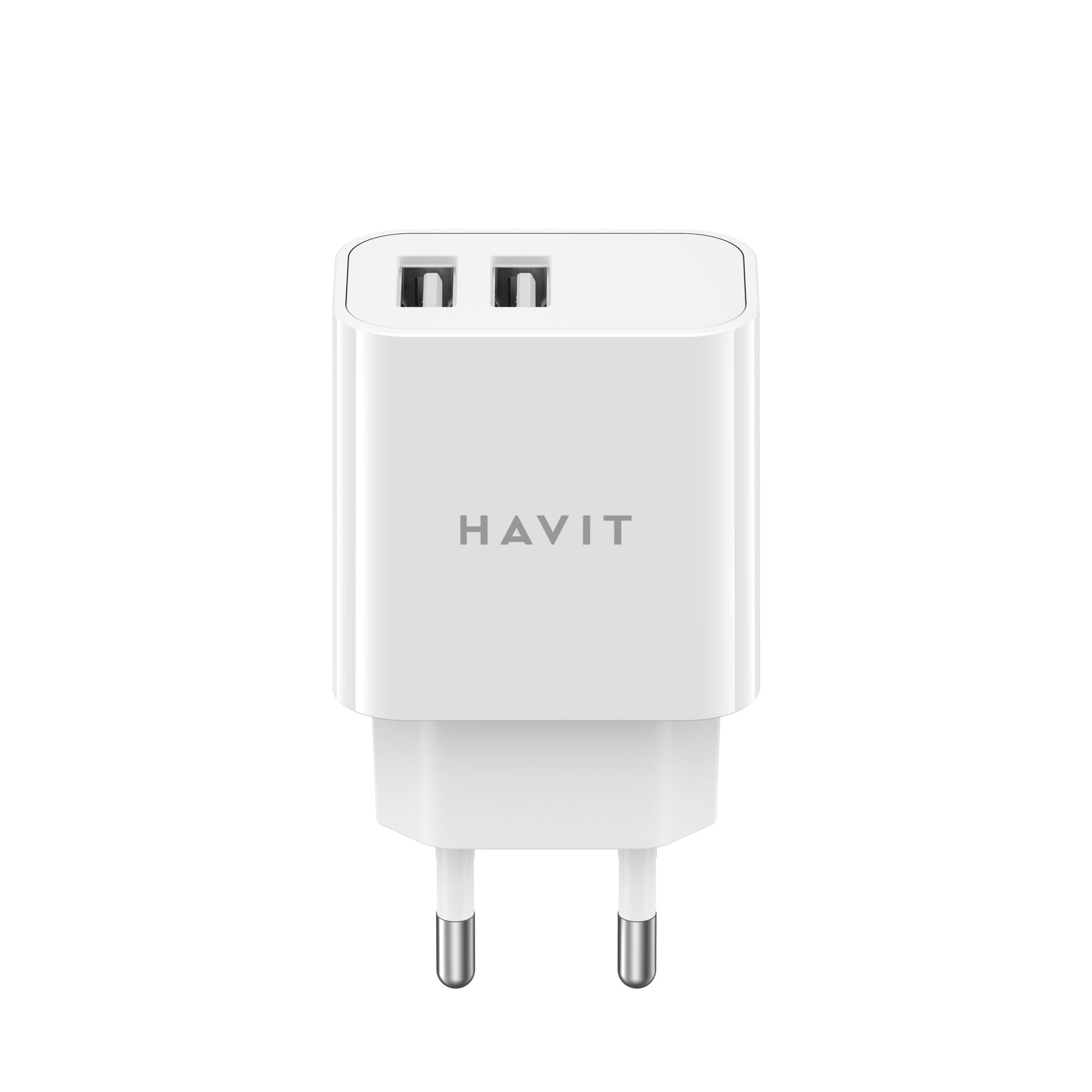 Зарядний пристрій HAVIT UC006B 15W 2xUSB-A White — фото 2 з 5