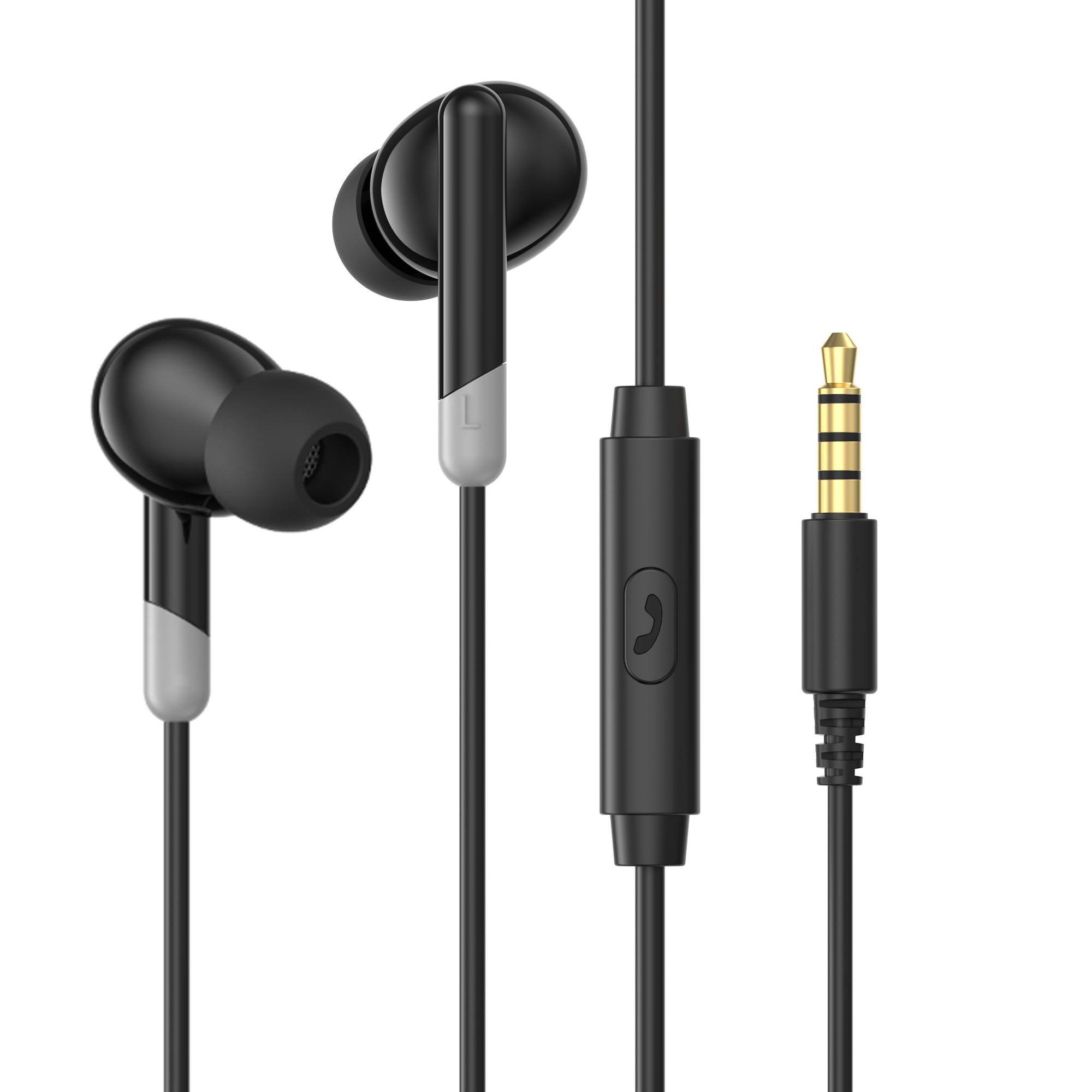 Вакуумні навушники з мікрофоном HAVIT E301P Black