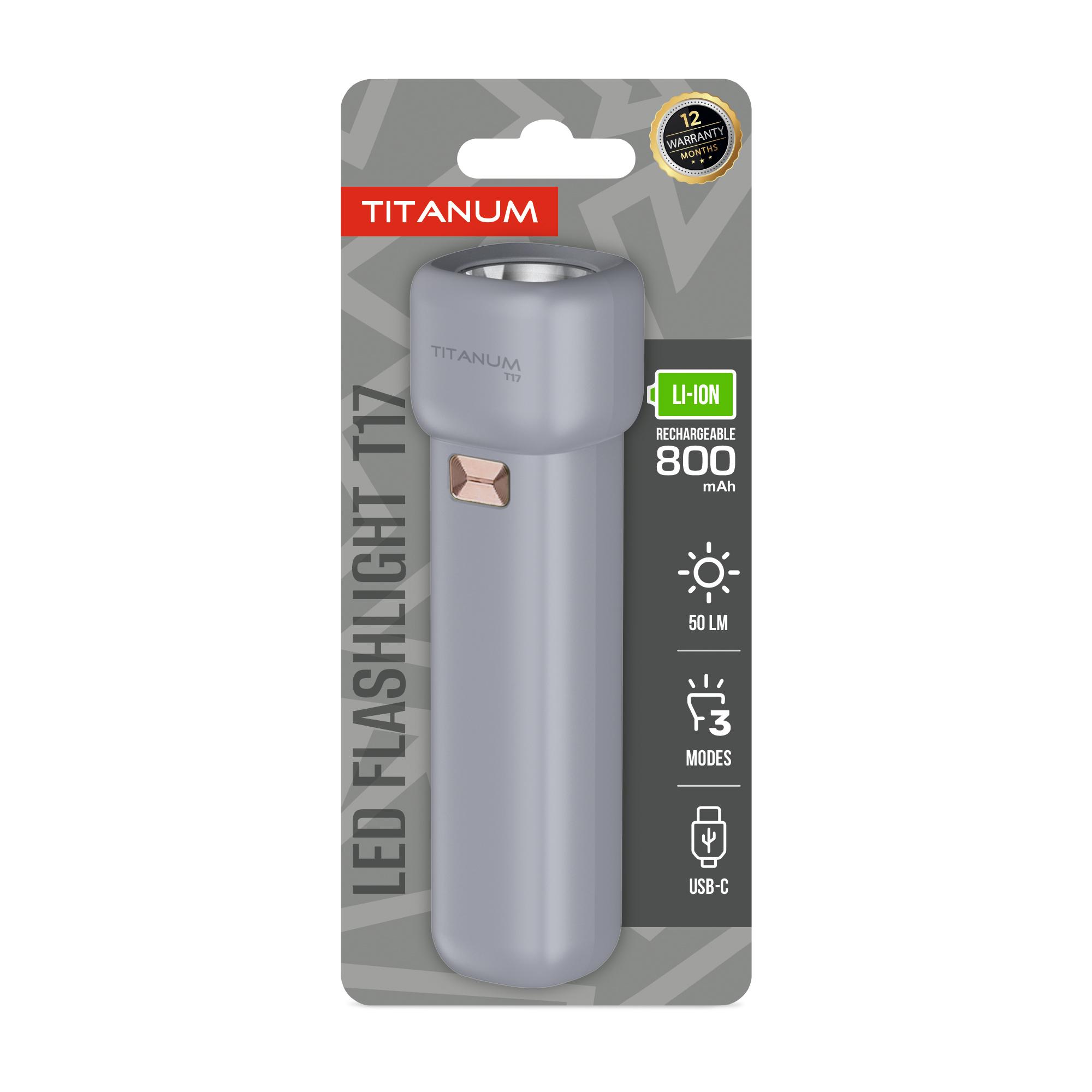Портативний світлодіодний ліхтарик TITANUM TLF-T17 50Lm Gray — фото 1 з 1