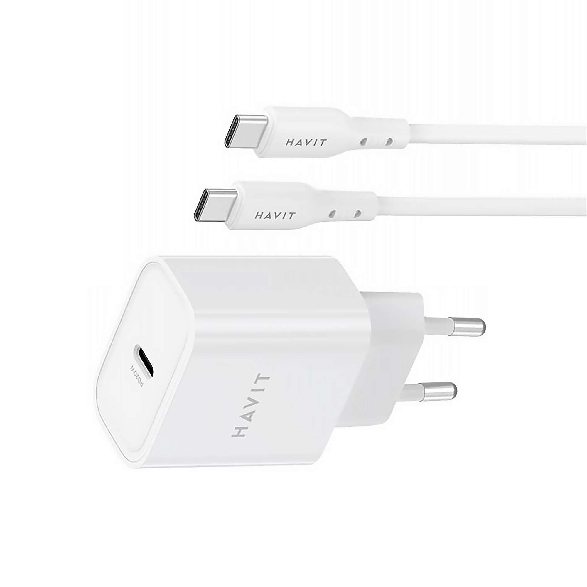 Зарядний пристрій HAVIT ST934 20W USB-C з кабелем USB-C - USB-C — фото 1 з 4