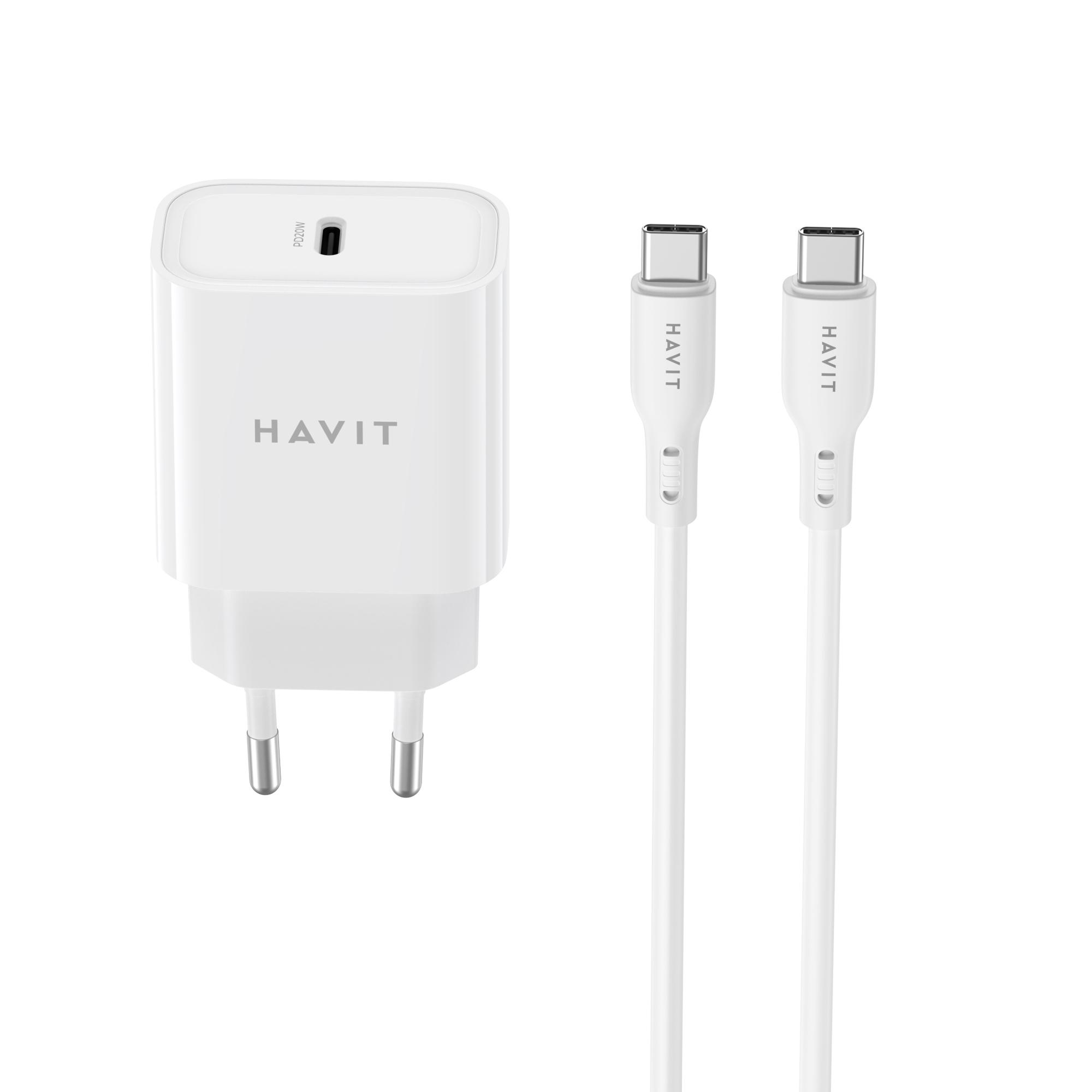 Зарядний пристрій HAVIT ST934 20W USB-C з кабелем USB-C - USB-C — фото 2 з 4