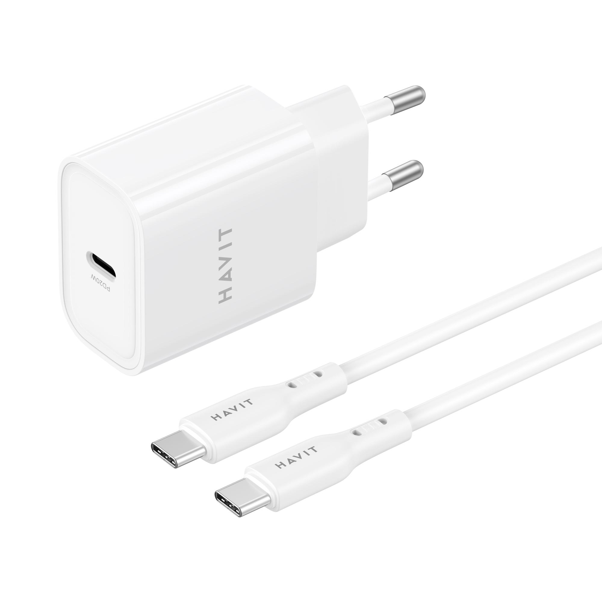 Зарядний пристрій HAVIT ST934 20W USB-C з кабелем USB-C - USB-C — фото 4 з 4
