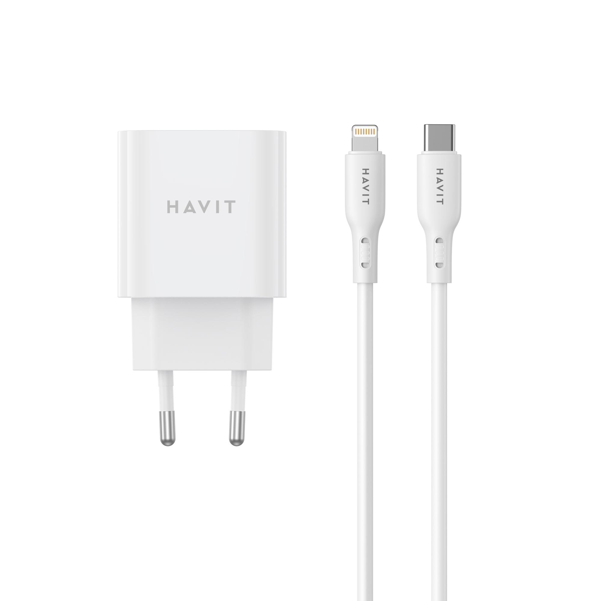Зарядний пристрій HAVIT ST935 20W USB-C з кабелем USB-C - Lightning — фото 3 з 4