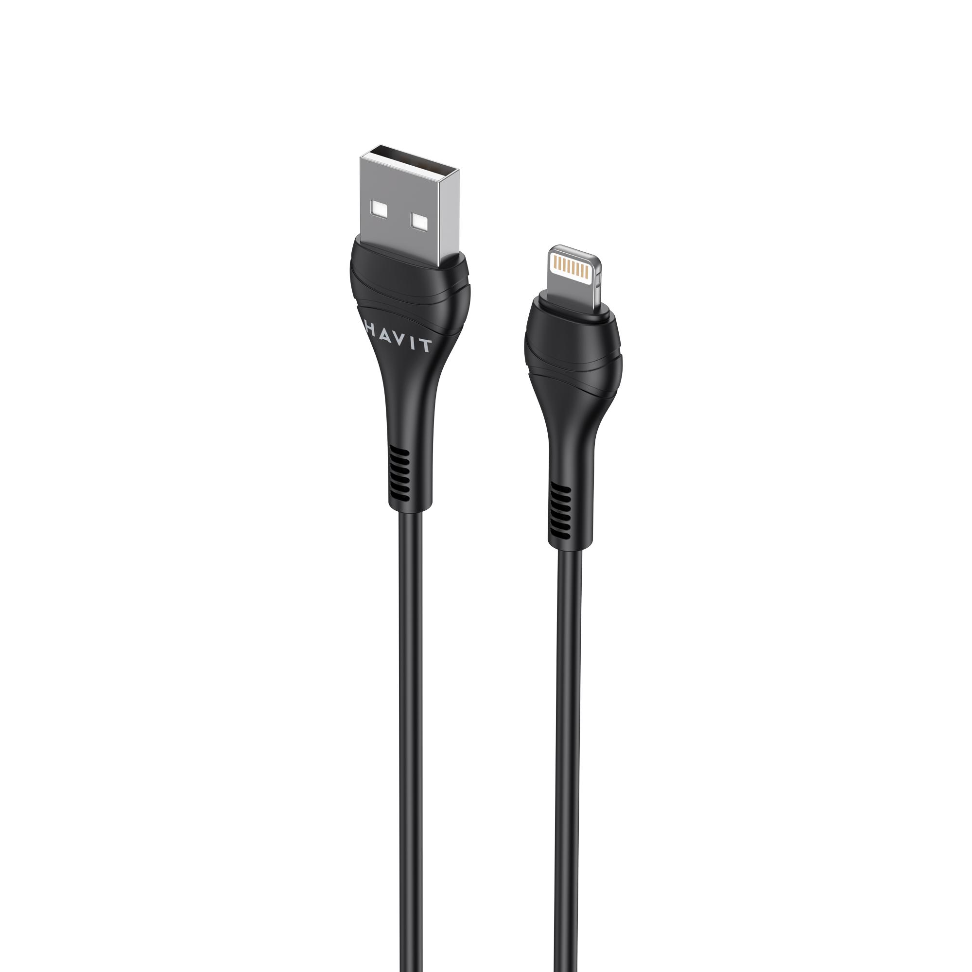 Кабель USB - Lightning HAVIT CB6160-L 2A 1.8м Black — фото 2 з 4