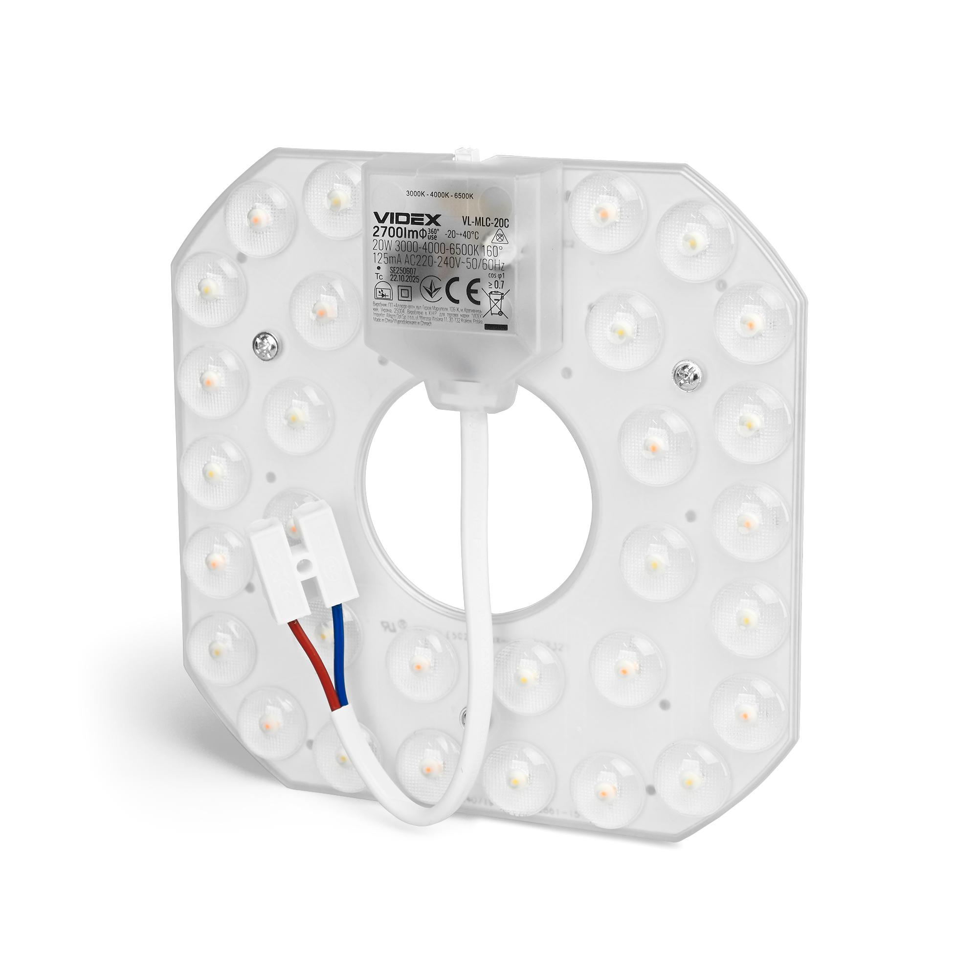 LED модуль для світильників 20W VIDEX VL-MLC-20C 3000-4000-6500K — фото 2 з 11